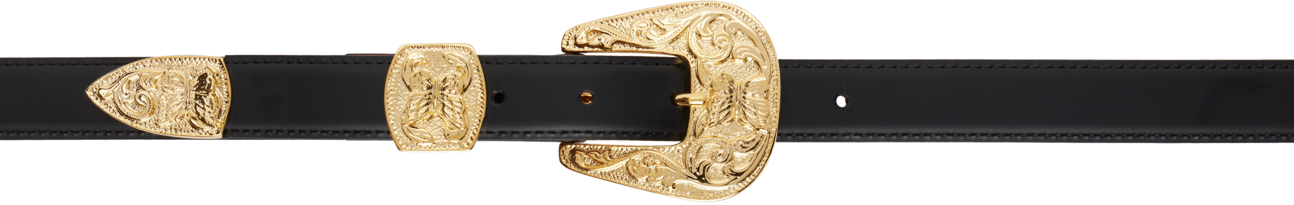 Black Papillon Western Tip Belt