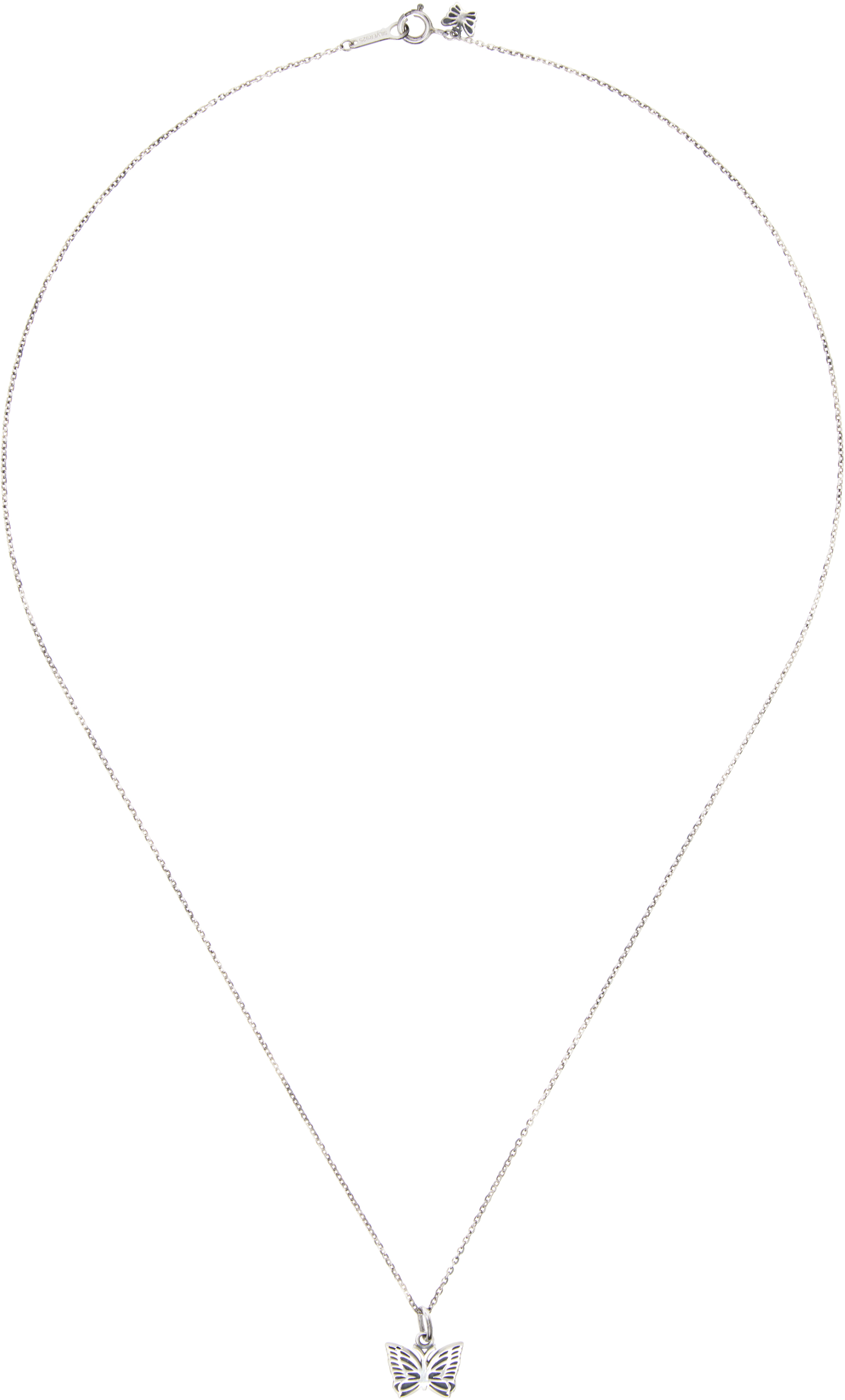 Shop Needles Silver Pendant Necklace In C-papillon