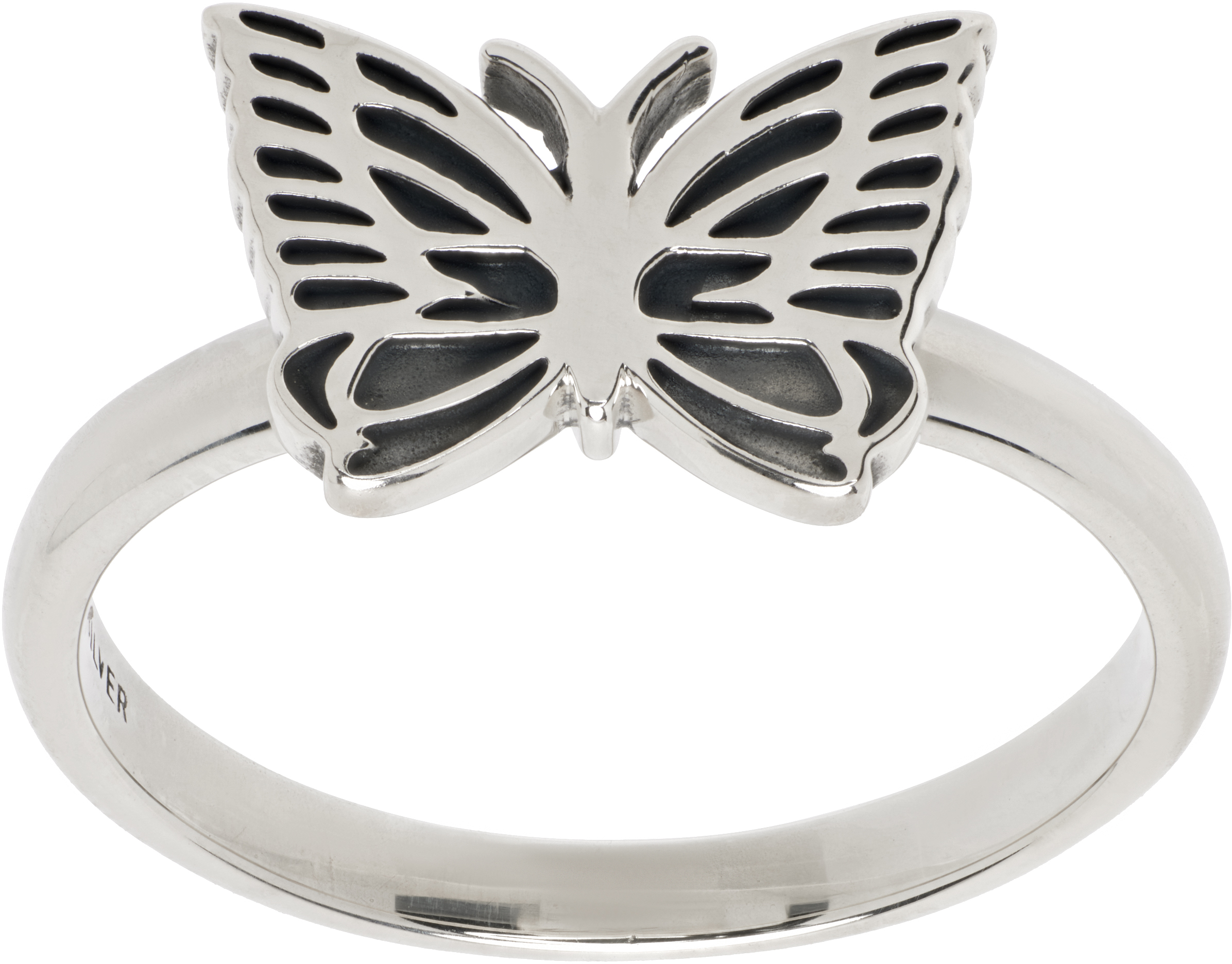 Silver C-Papillon Ring