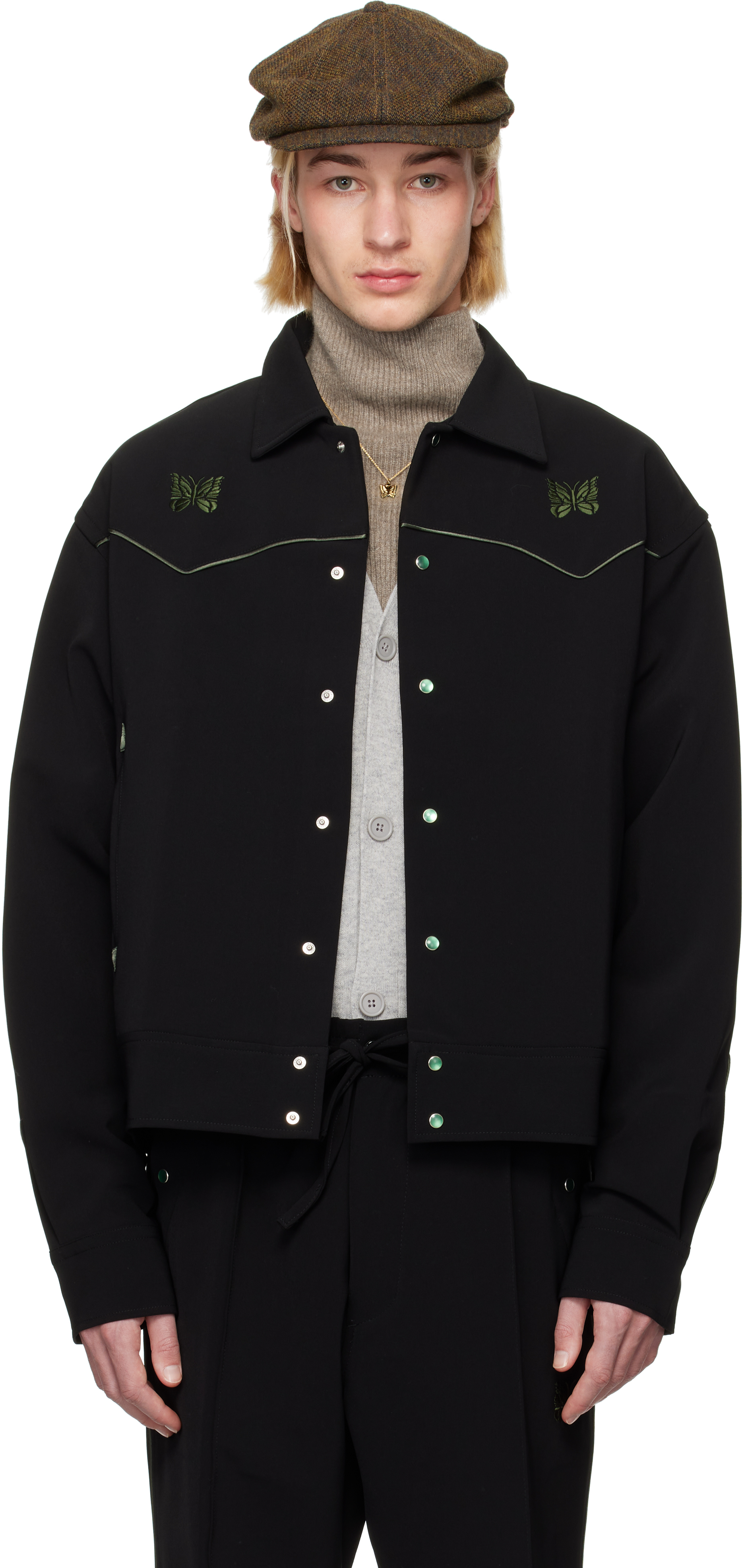 Black Piping Cowboy Jacket