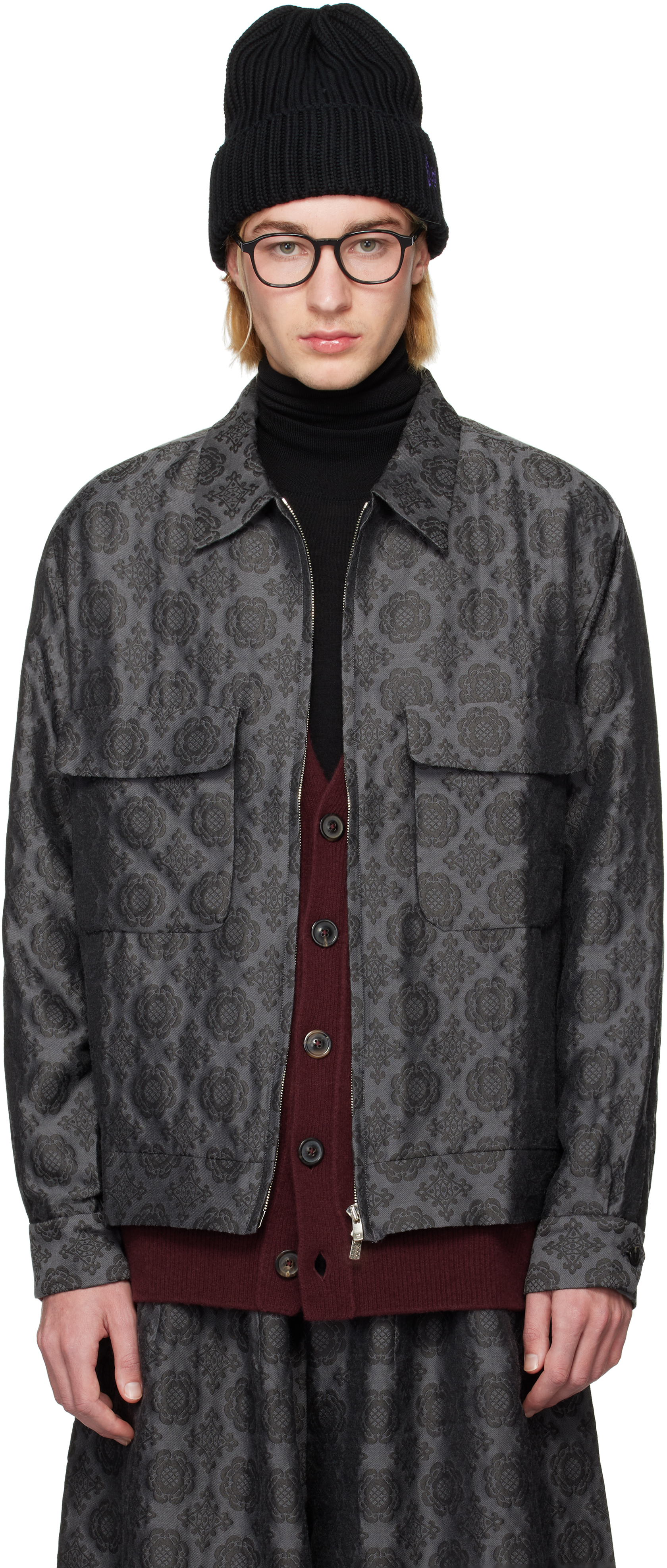 Needles Men's Cavalry Twill Sport Jacket in Grey Needles