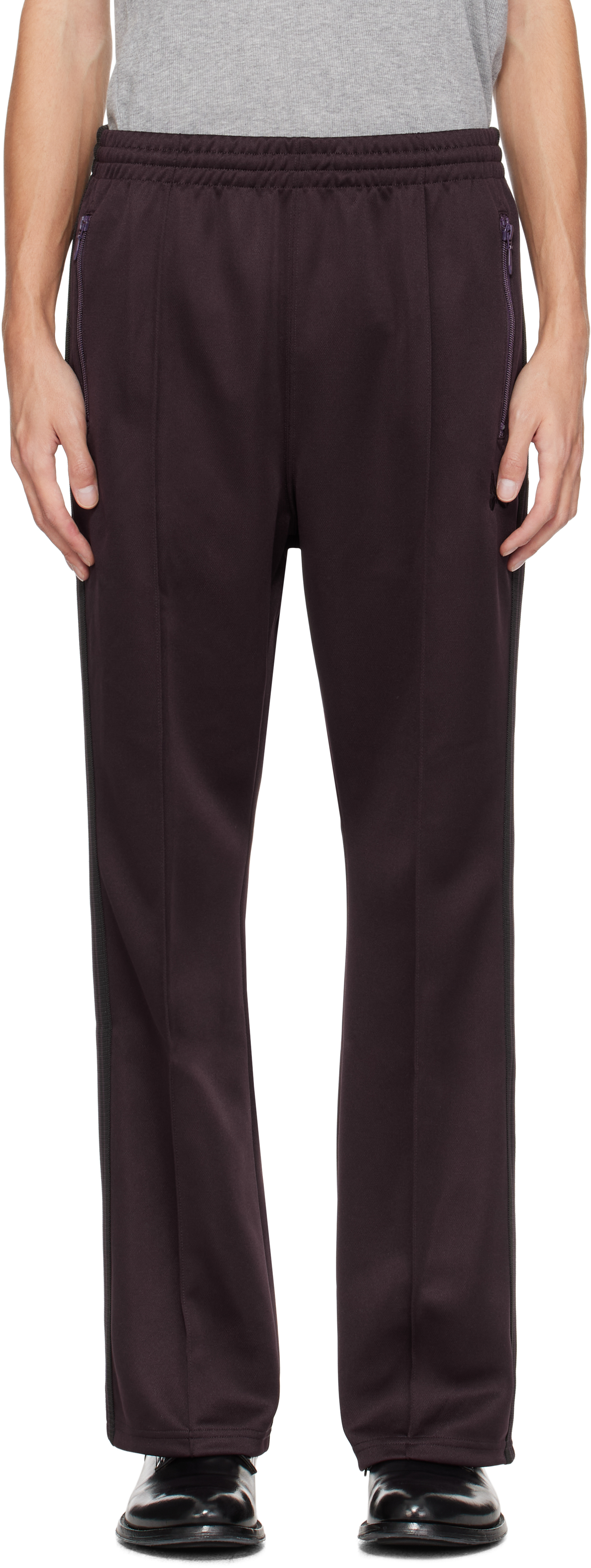 Brown Boot-Cut Track Pants