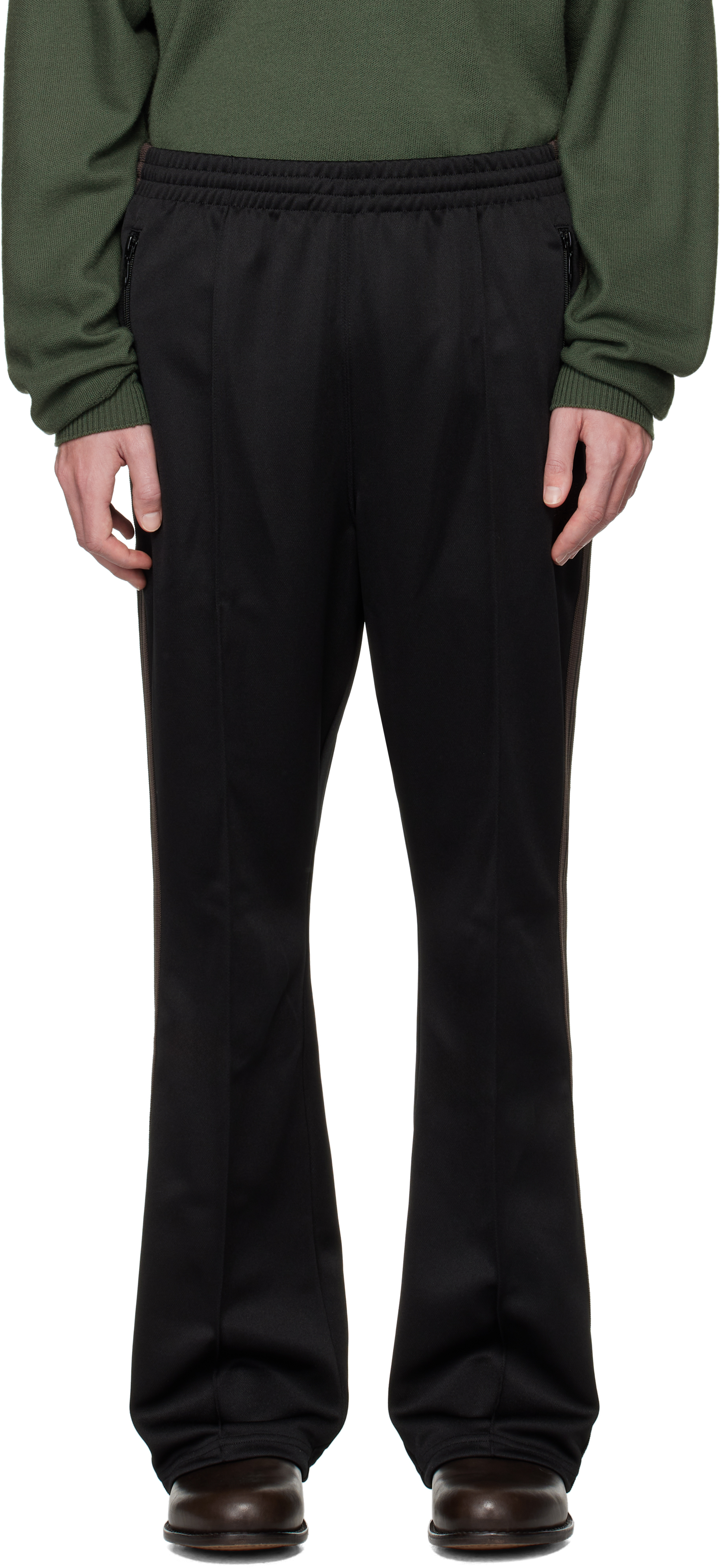 Shop Needles Black Boot-cut Track Pants In C-black