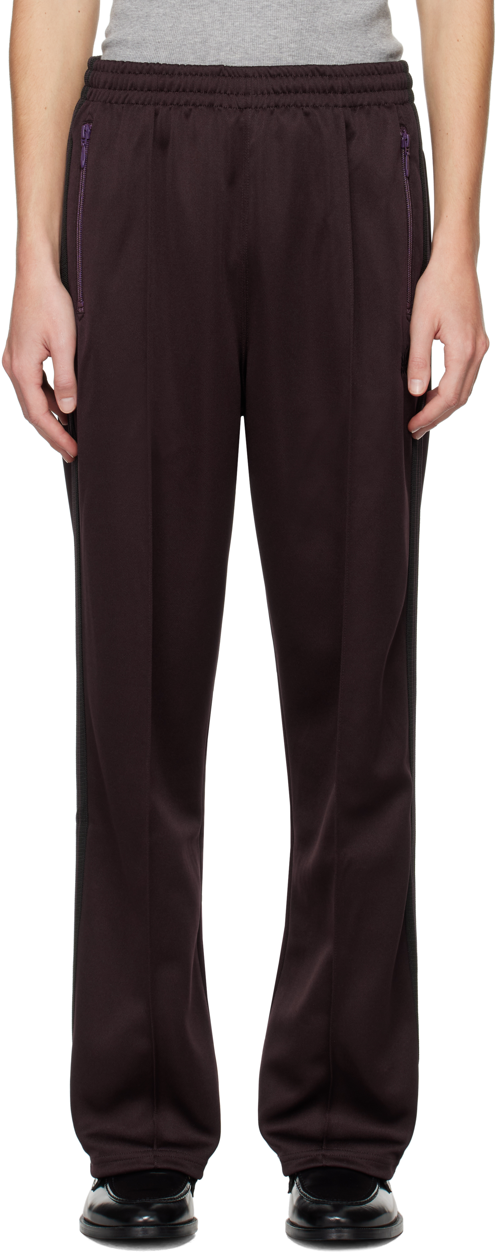 Brown Boot-Cut Track Pants