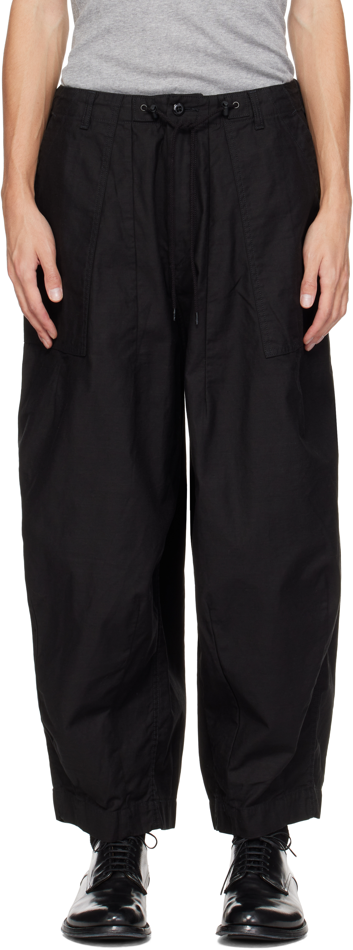 Shop Needles Black H.d. Fatigue Trousers In B-black