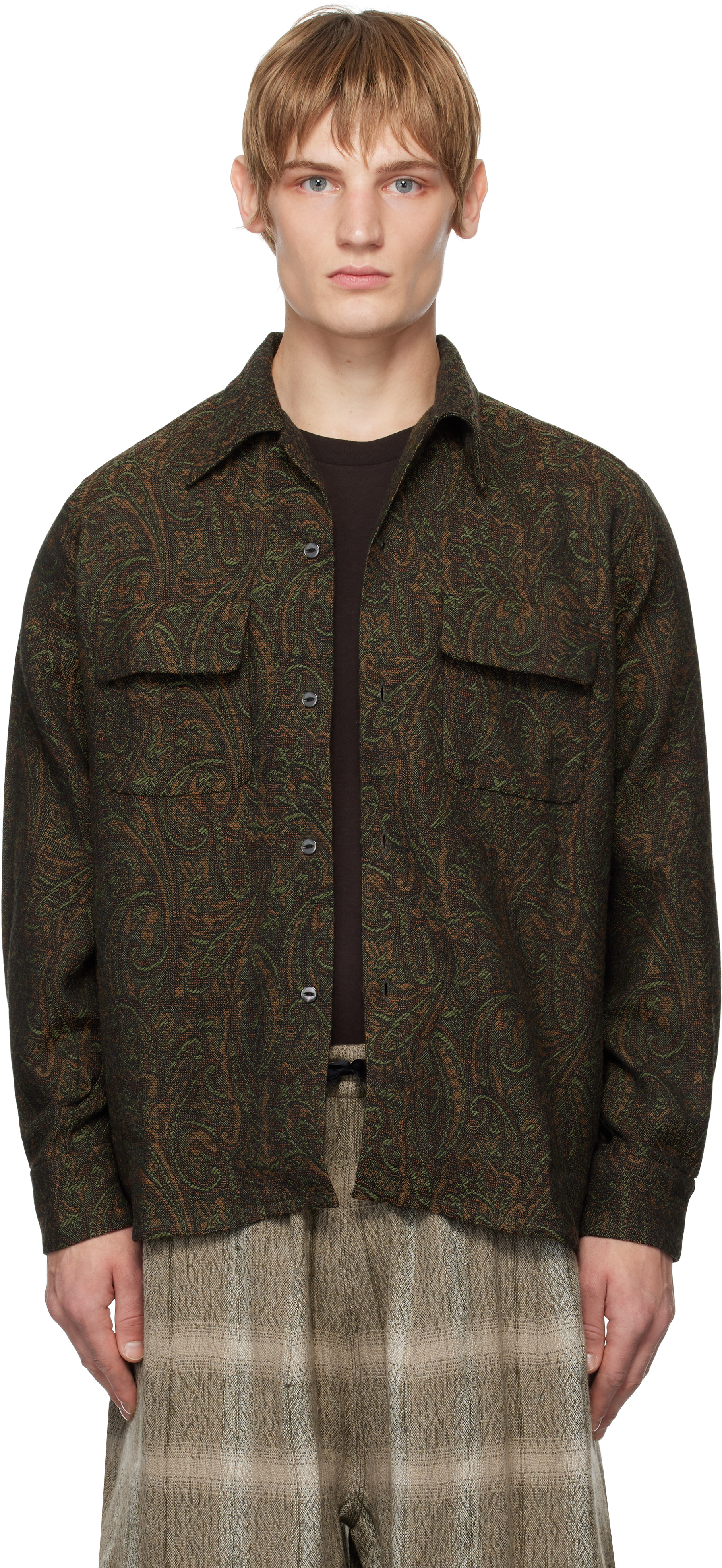 Needles Green Classic Shirt In B-green