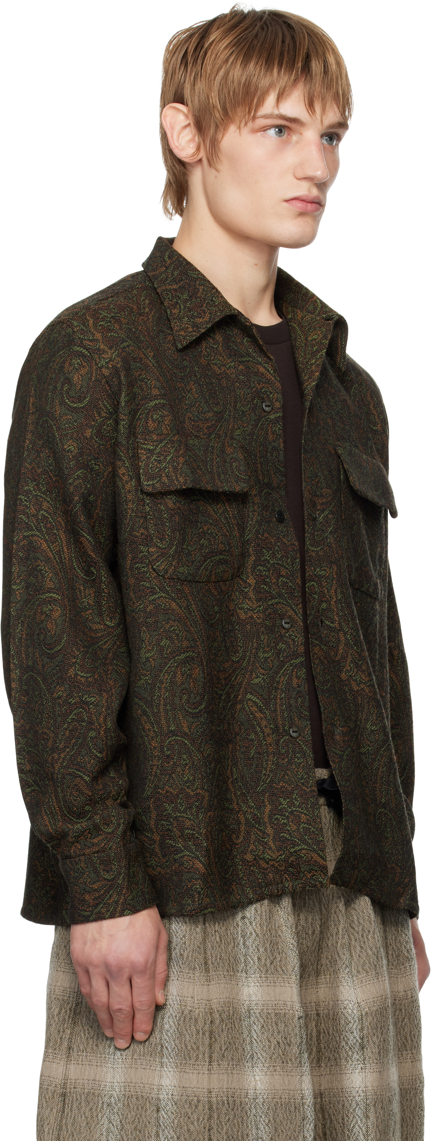 NEEDLES GREEN CLASSIC SHIRT 