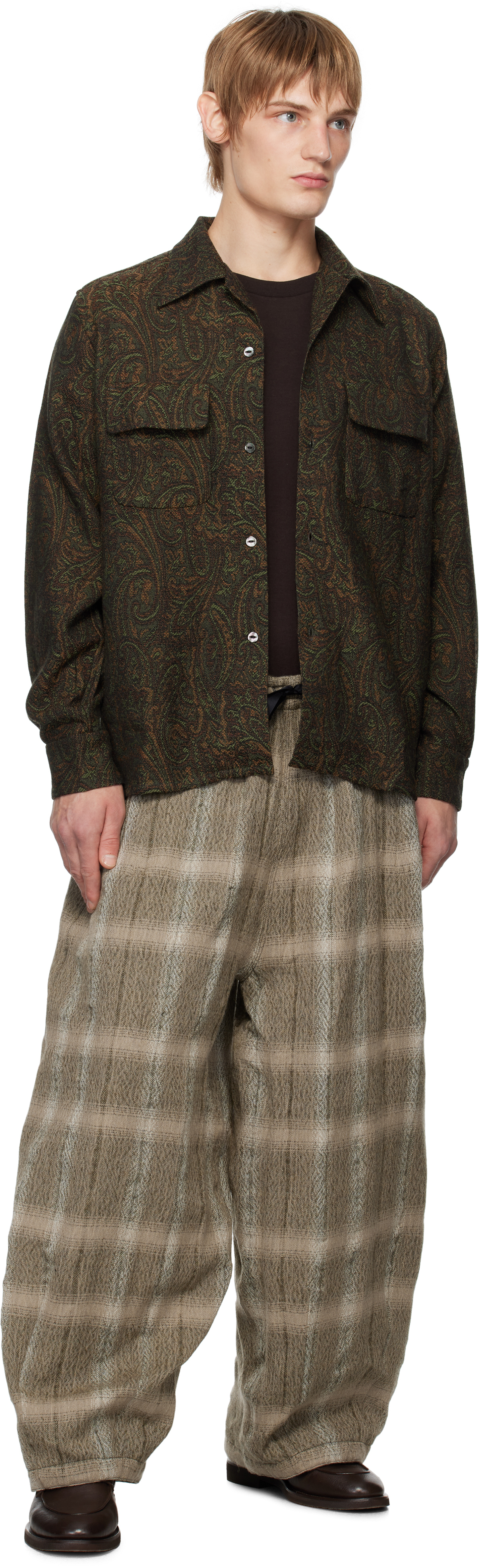 NEEDLES GREEN CLASSIC SHIRT 