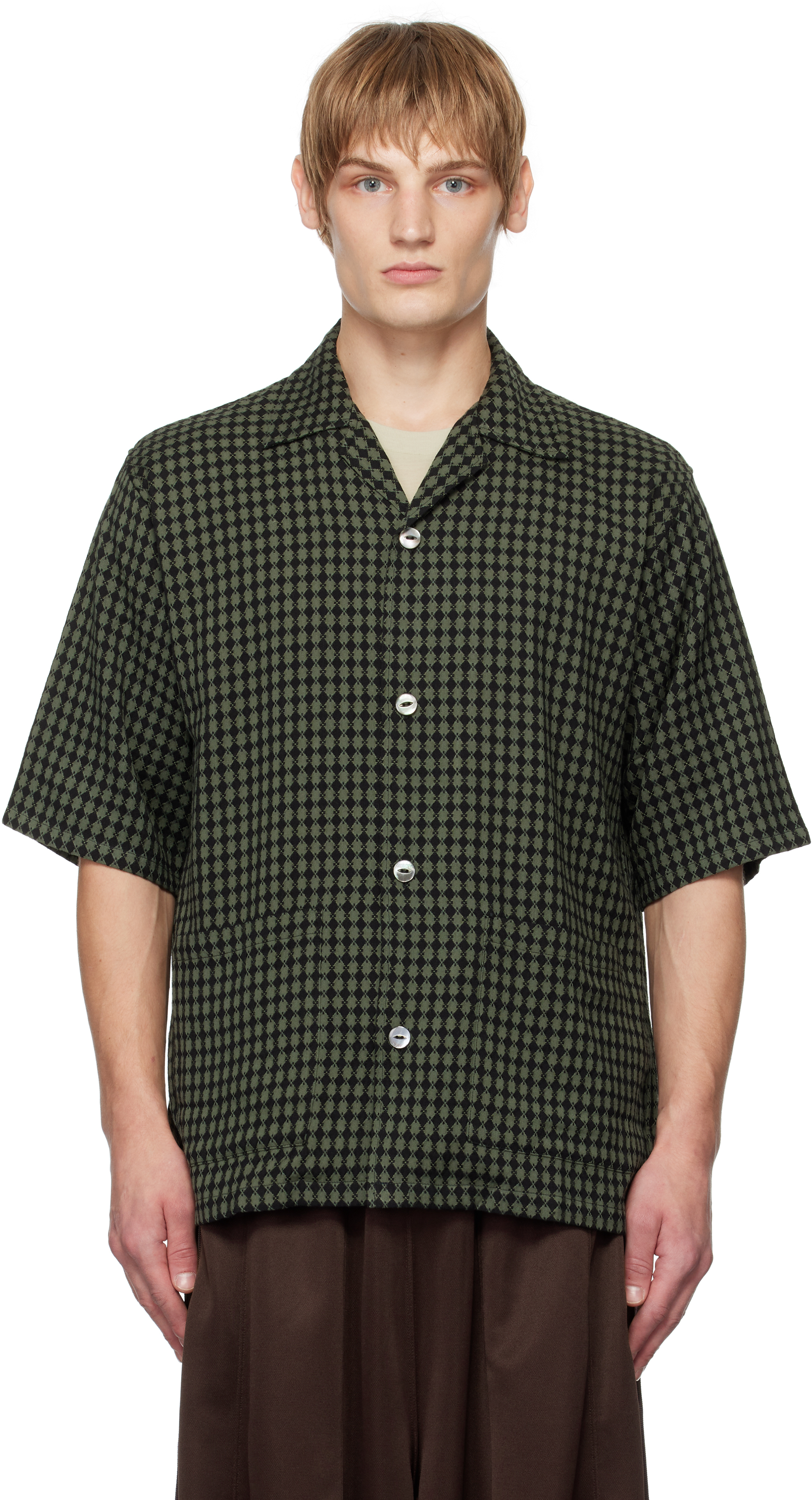 Needles Green & Black Cabana Shirt In A-green