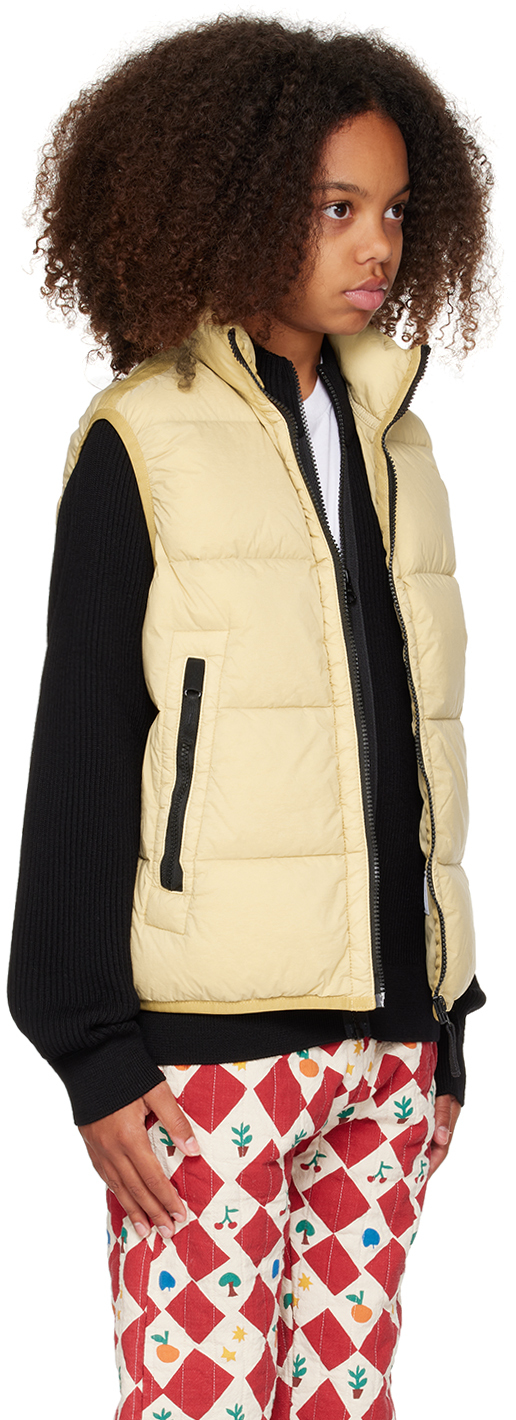 Stone Island Kids Beige Zip Down Vest In V0091 Natural Beige