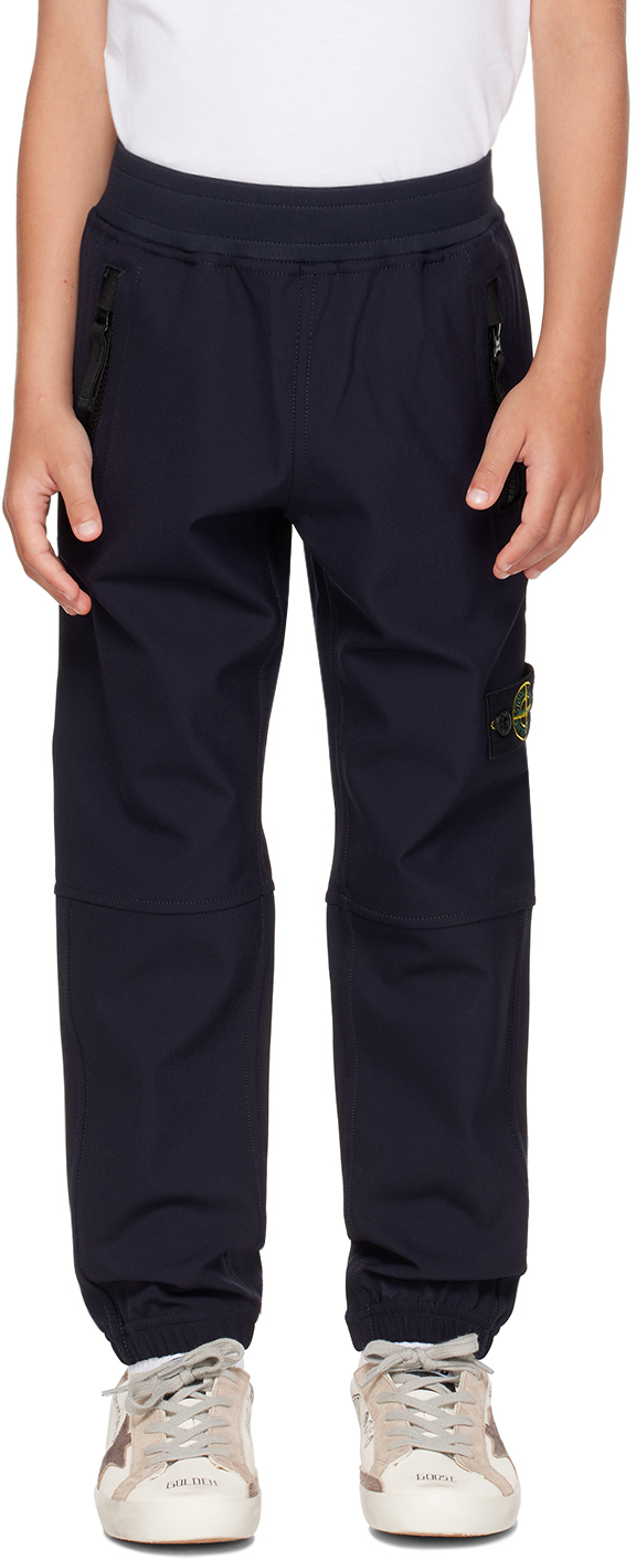 Shop Stone Island Junior Kids Navy Drawstring Trousers In V0020 Navy Blue