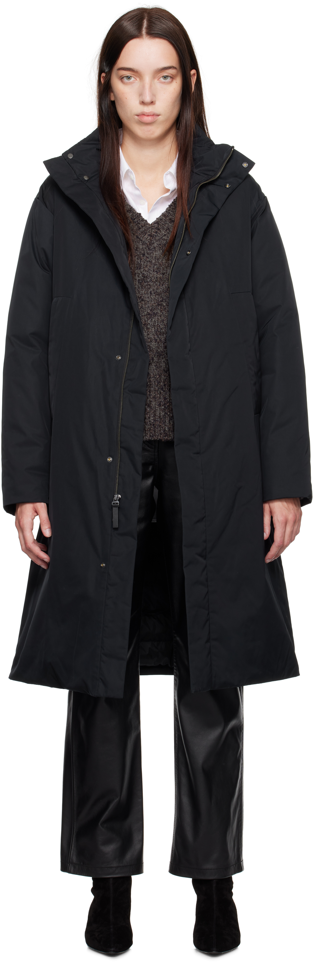 Shop Calvin Klein Black Halo Technical Down Parka In Black Beauty