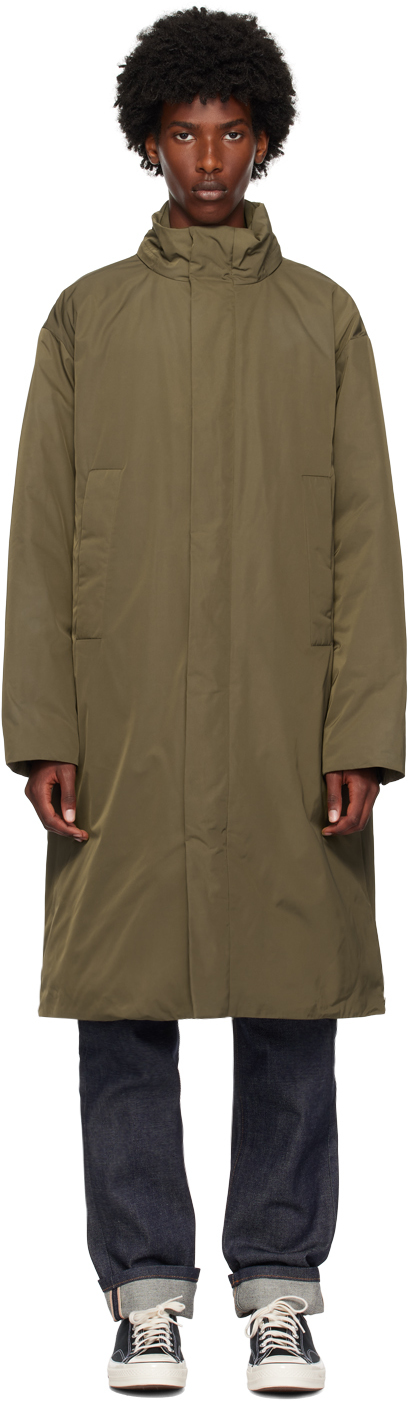 CALVIN KLEIN KHAKI STAND COLLAR DOWN COAT 