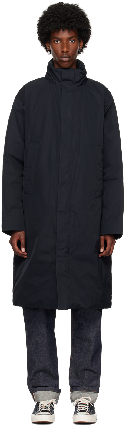 Shop Calvin Klein Black Stand Collar Down Parka In Black Beauty