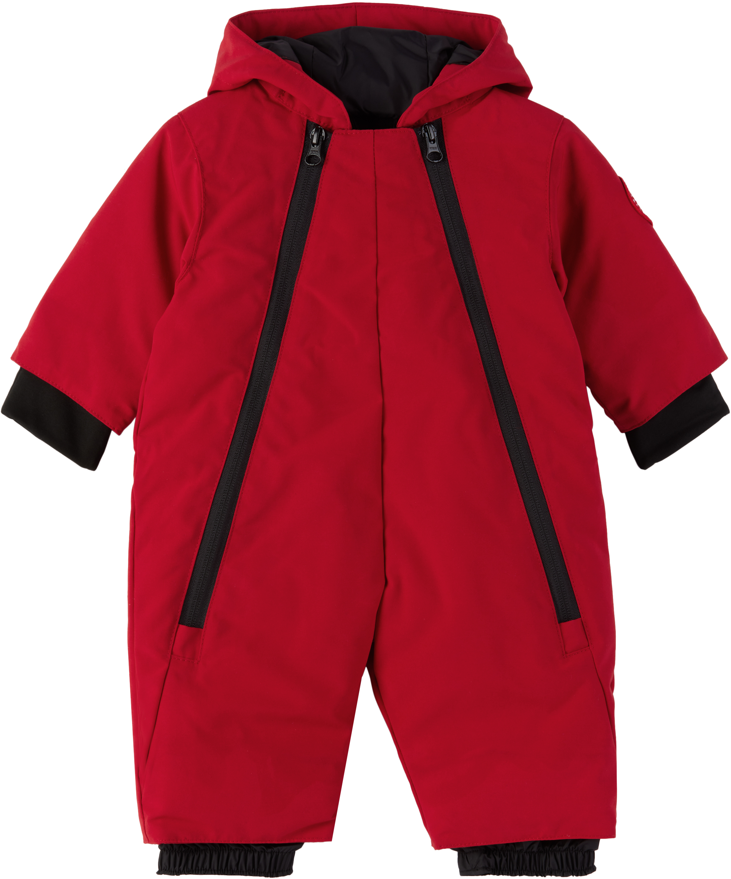 Shop Canada Goose Baby Red Lamb Down Snowsuit In 28 Fortune Red