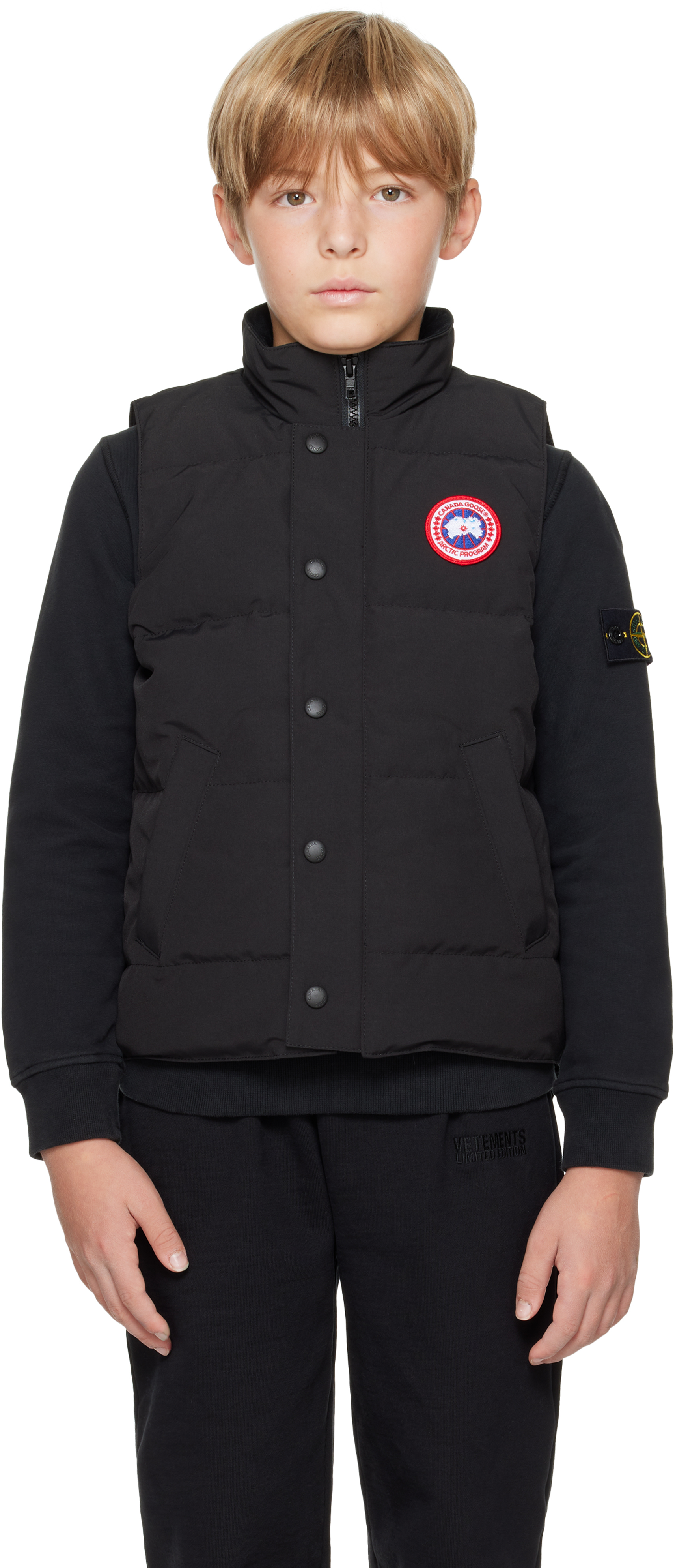 Shop Canada Goose Kids Black Vanier Down Vest In 61 Black