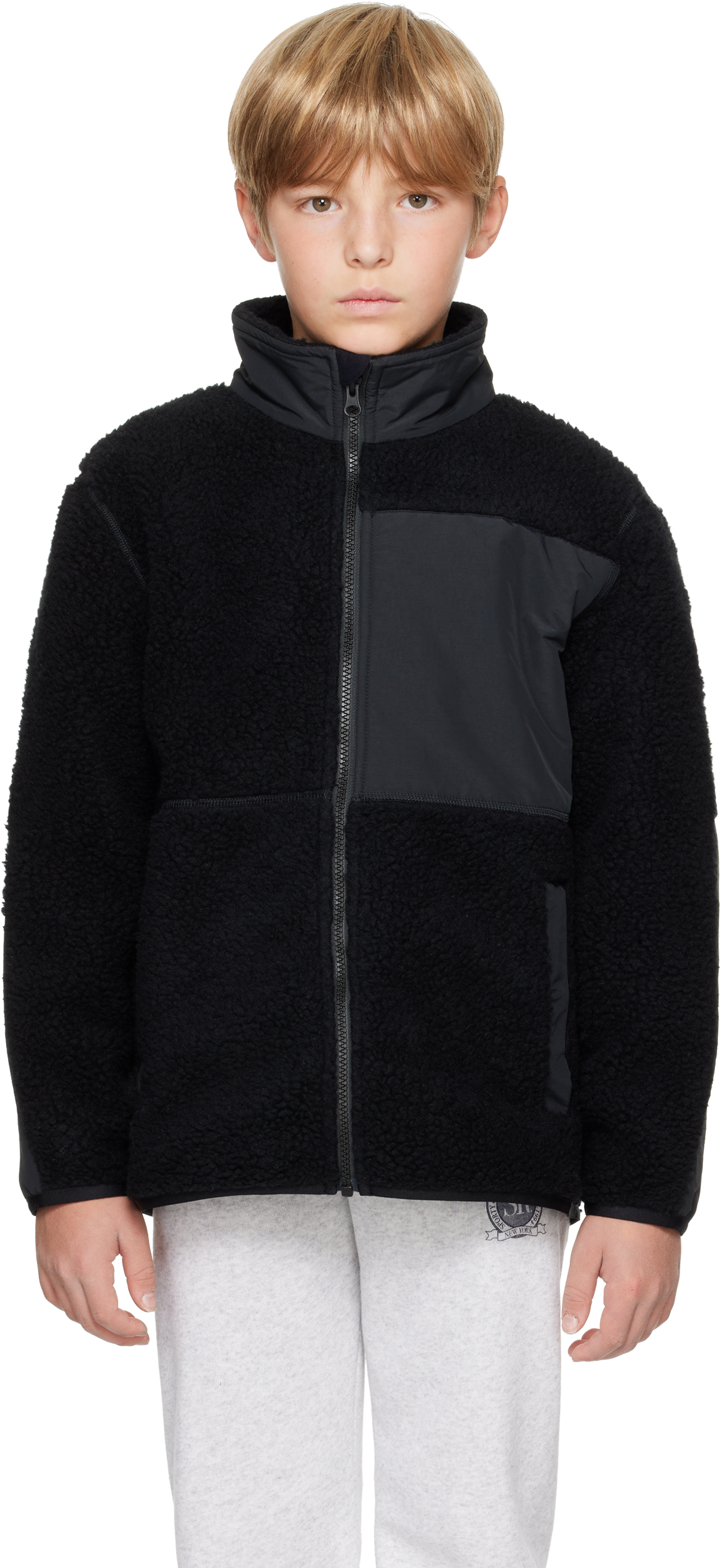 Canada Goose Kids Black Simcoe Zip Up Fleece Sweater In 61 Black
