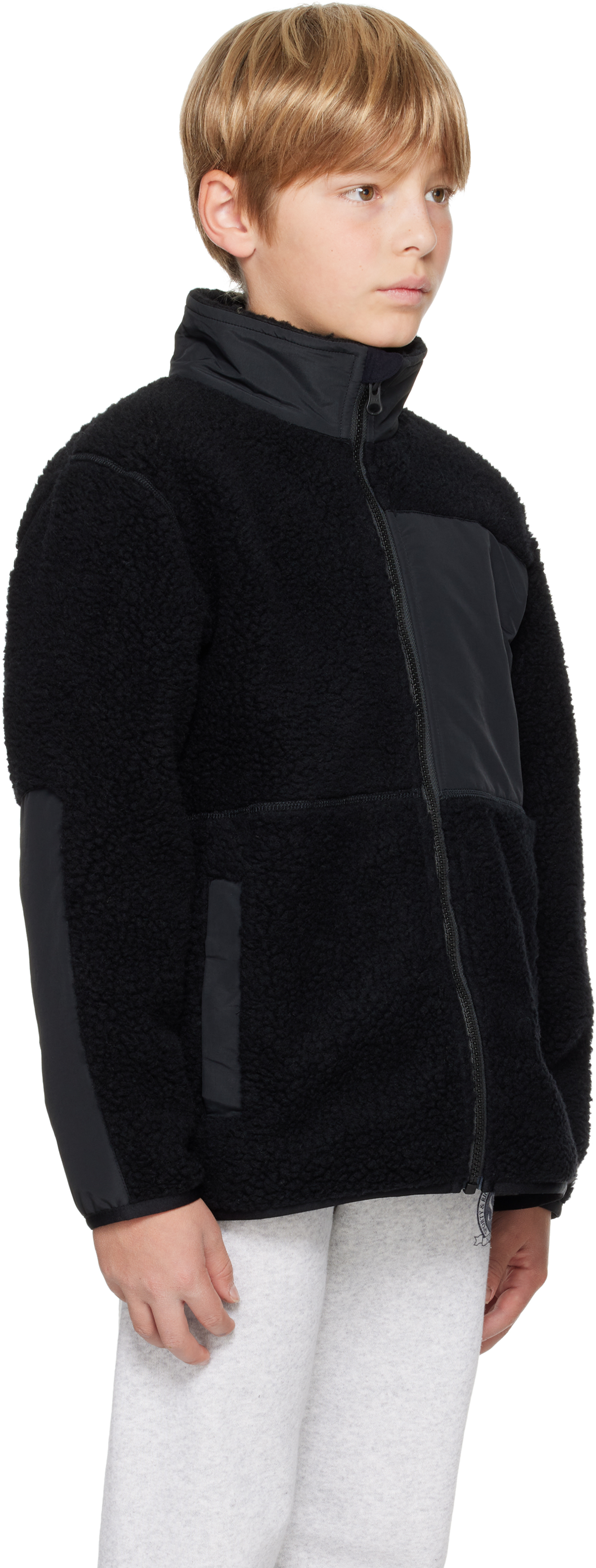 Canada Goose Kids Black Simcoe Zip Up Fleece Sweater In 61 Black