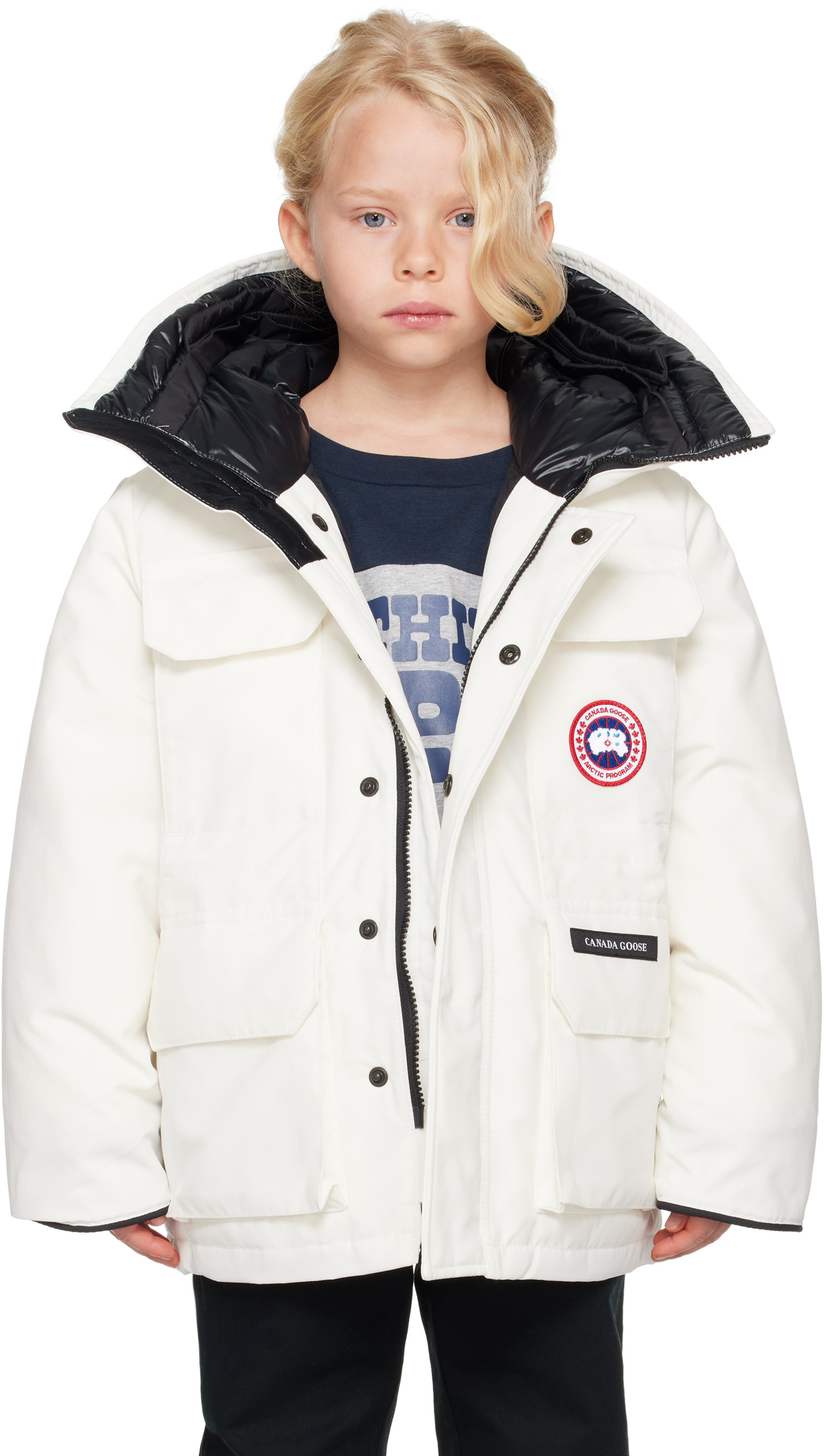 Canada Goose Big Kids White Expedition Parka In 433 North Star White