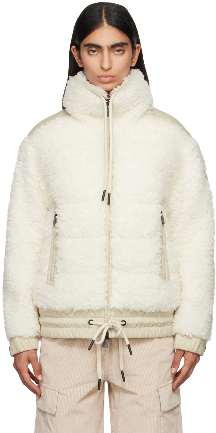 Moncler Grenoble: Off-White Teddy Faux-Shearling Down Jacket | SSENSE