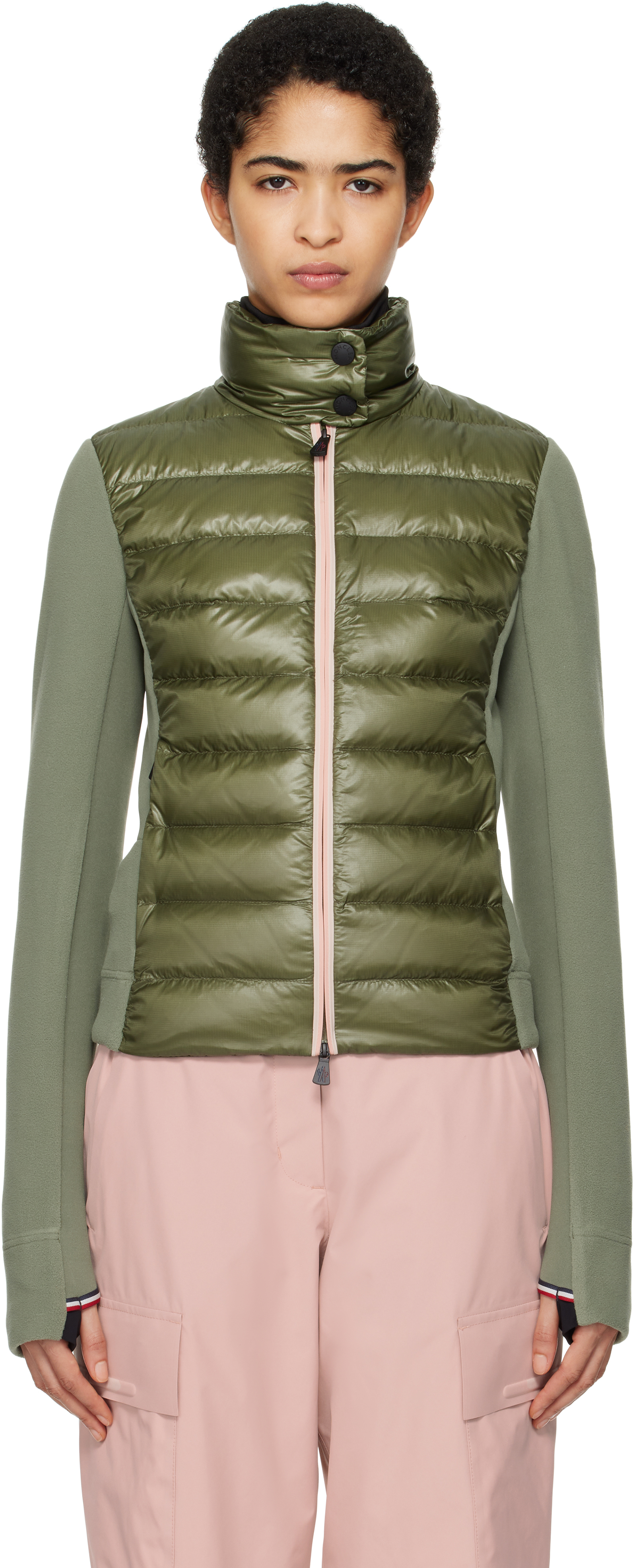 Moncler Grenoble: Green Padded Zip-Up Down Jacket | SSENSE