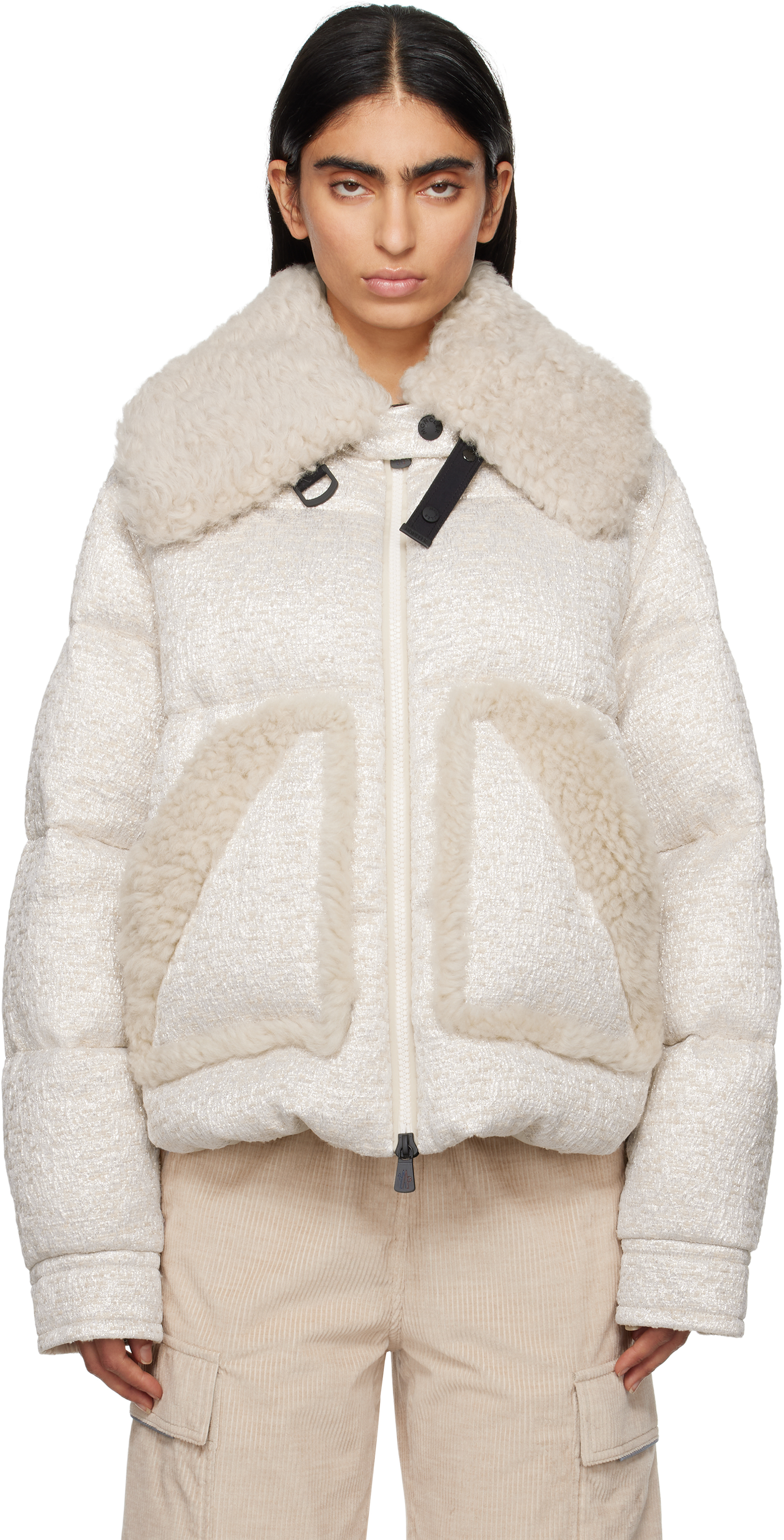 Shop Moncler Beige Stowe Down Jacket In F02 Beige