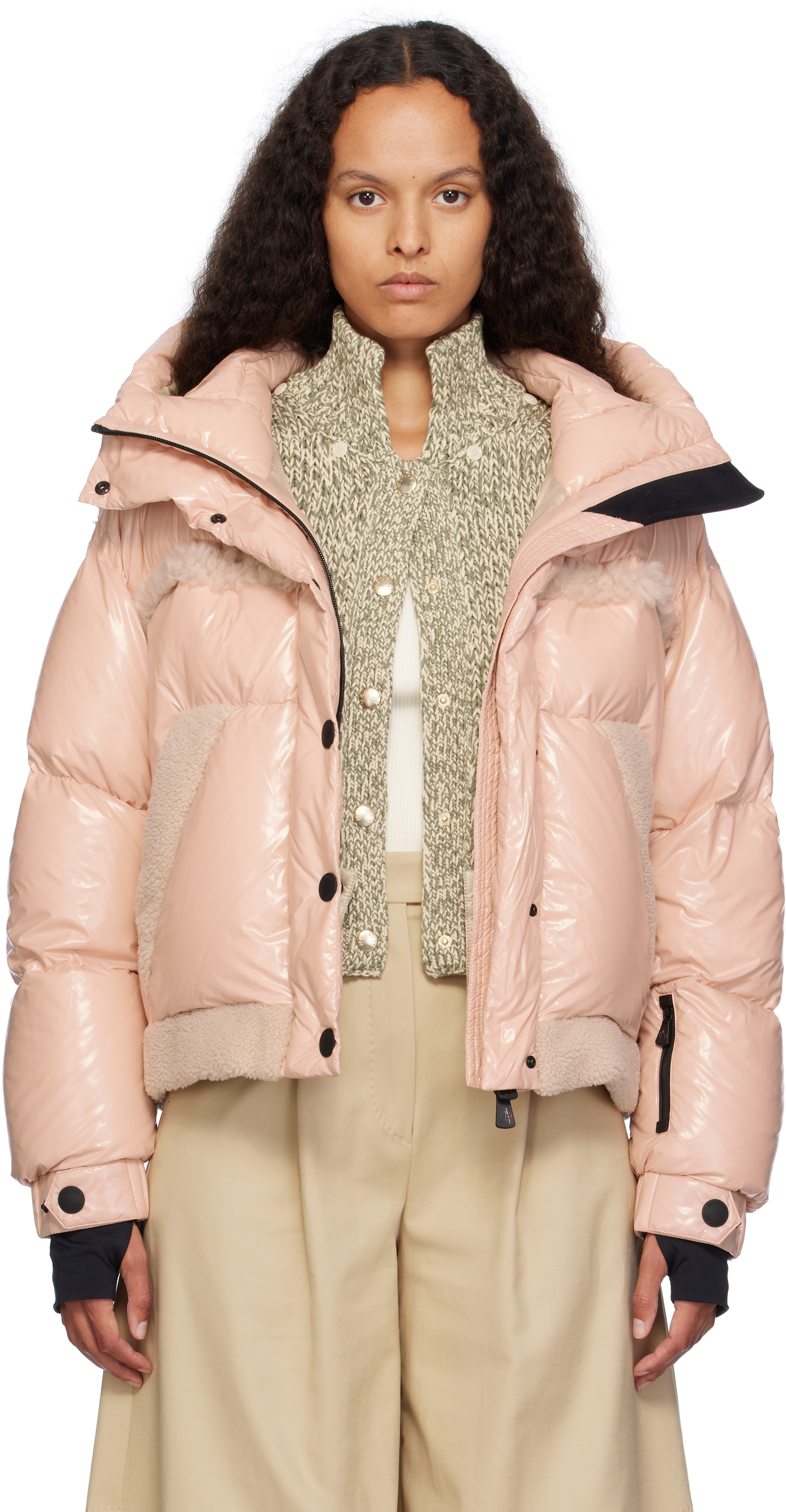 Shop Moncler Pink Cp Eibsee Down Jacket In 516 Mauve