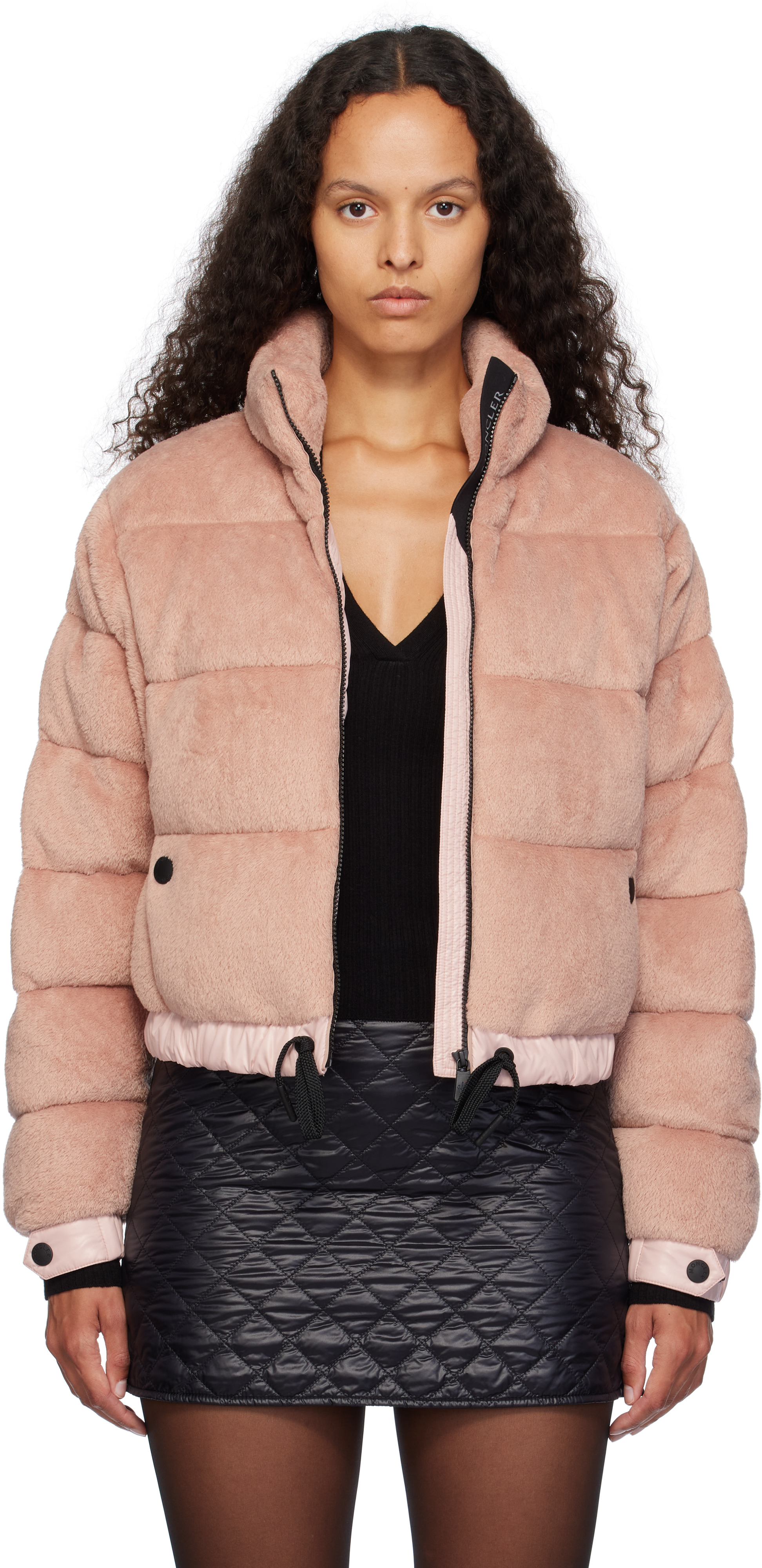 Shop Moncler Pink Ayse Short Down Jacket In 51j Phard