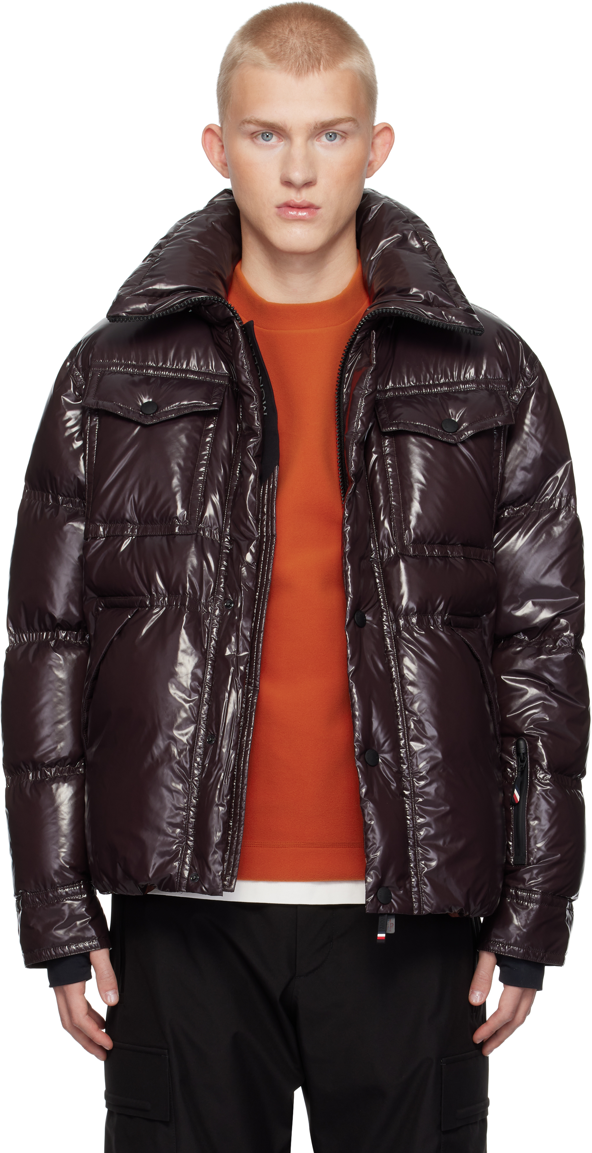 Moncler Brown Tecka Shirt Down Jacket In 259 - Brown