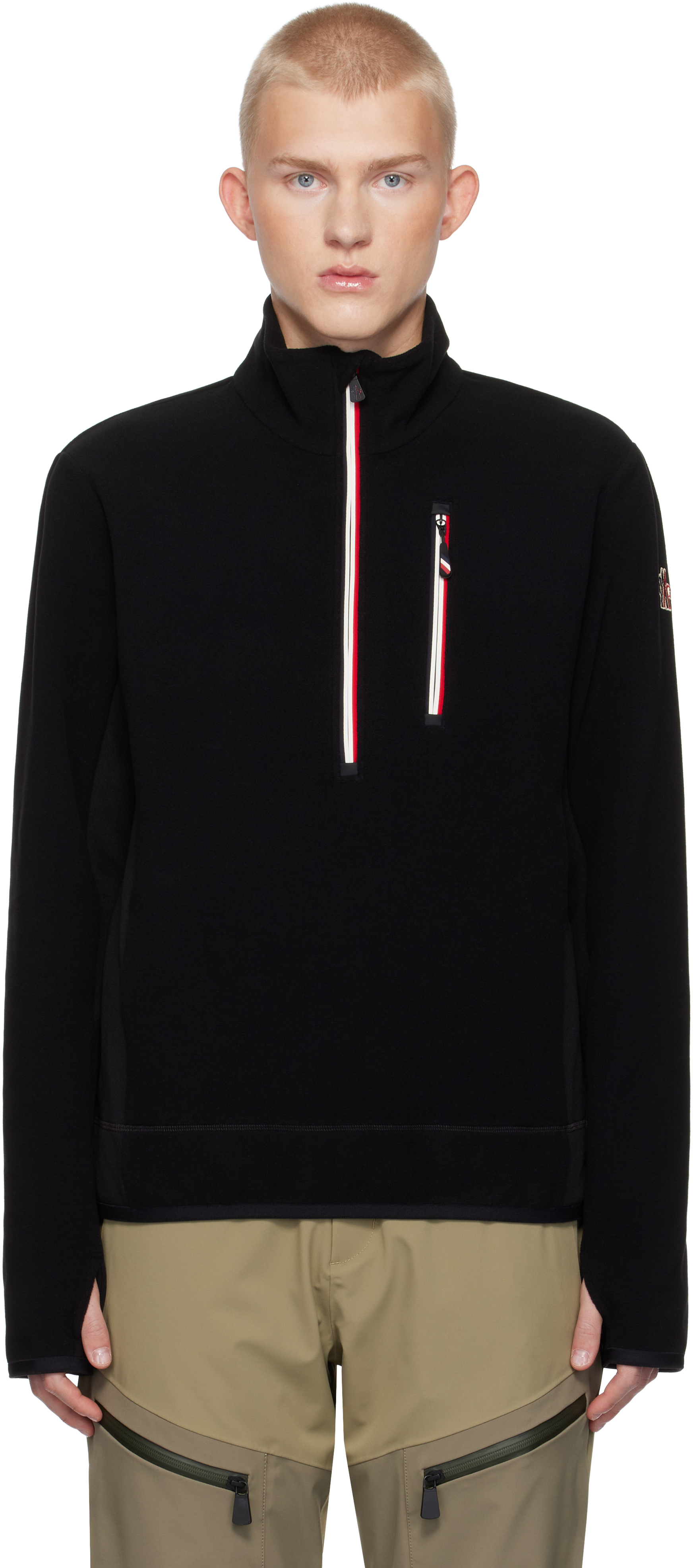 Moncler Black Maglia Lupetto Con Zip Jacket