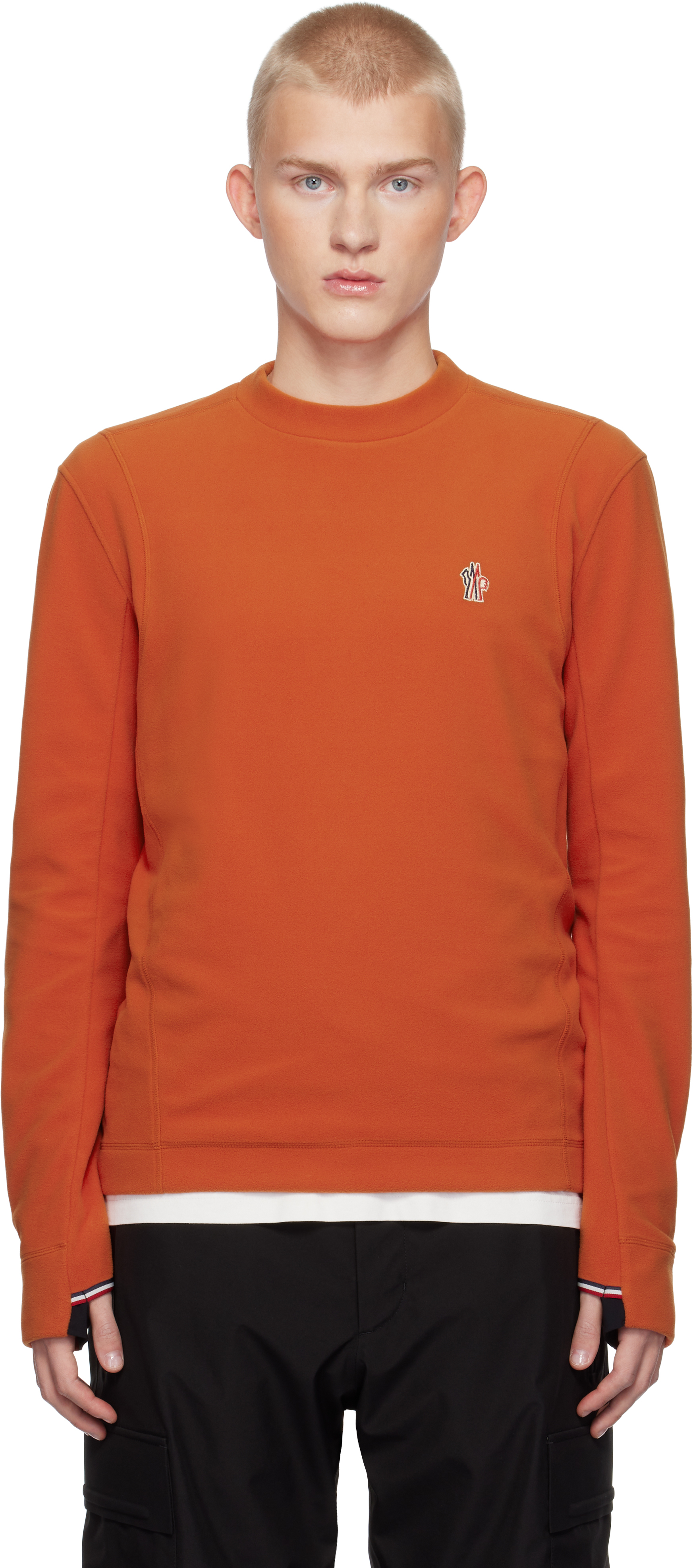 Moncler Grenoble Orange Stretch Fleece Sweatshirt
