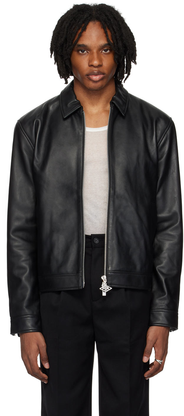 Shop Han Kjobenhavn Black Zip Leather Jacket