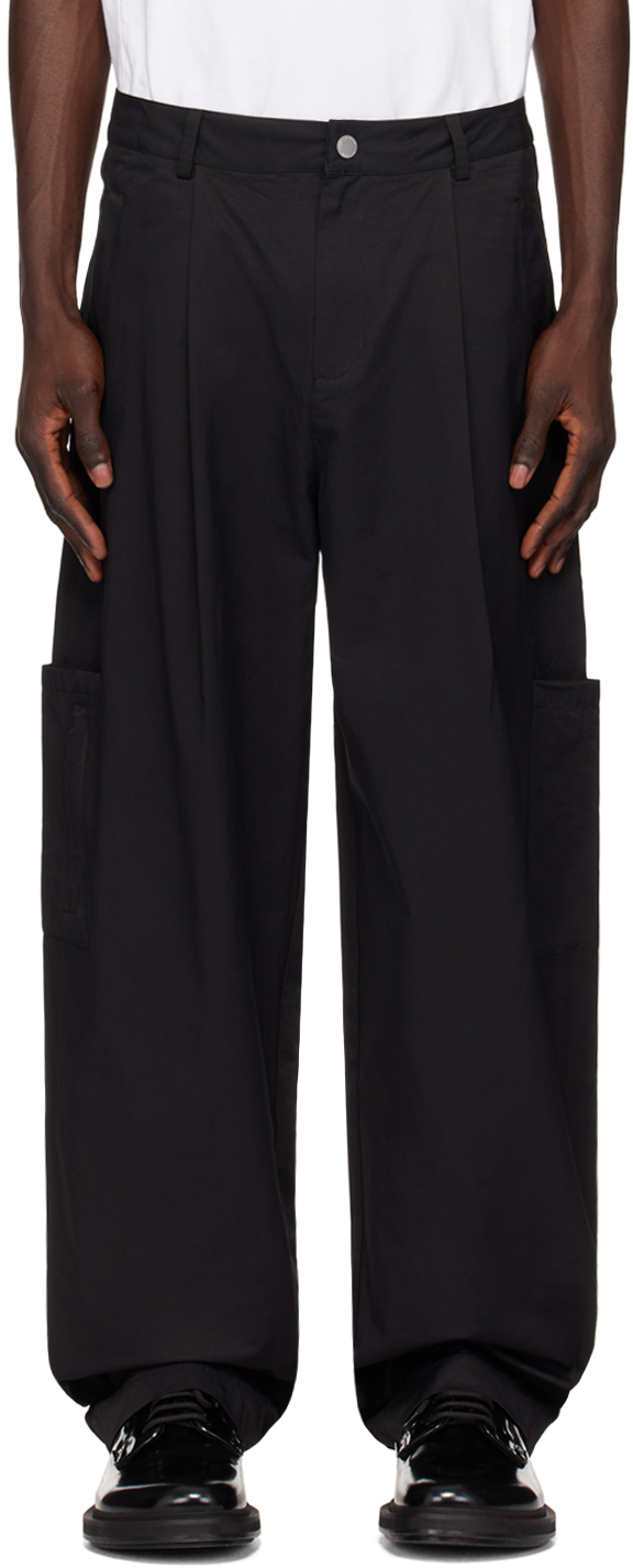 Shop Han Kjobenhavn Black Pleated Cargo Pants