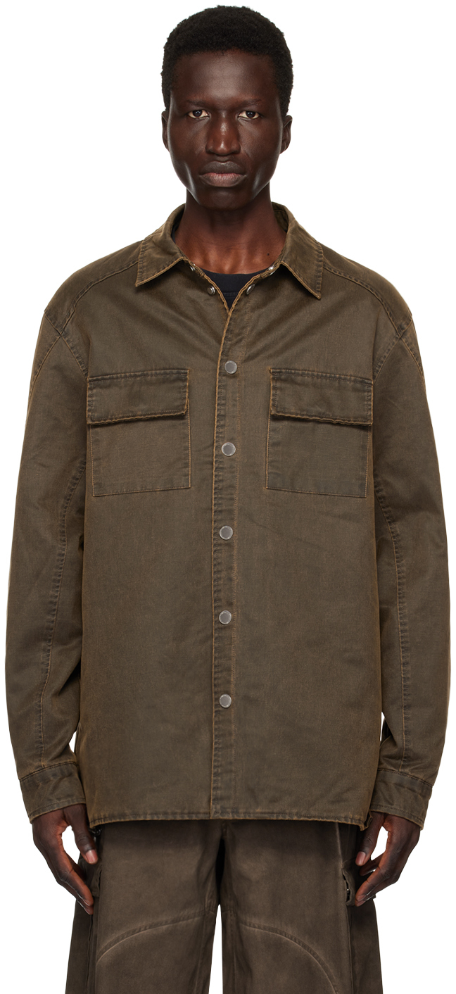 Shop Han Kjobenhavn Brown Washed Shirt In Dirty Tint