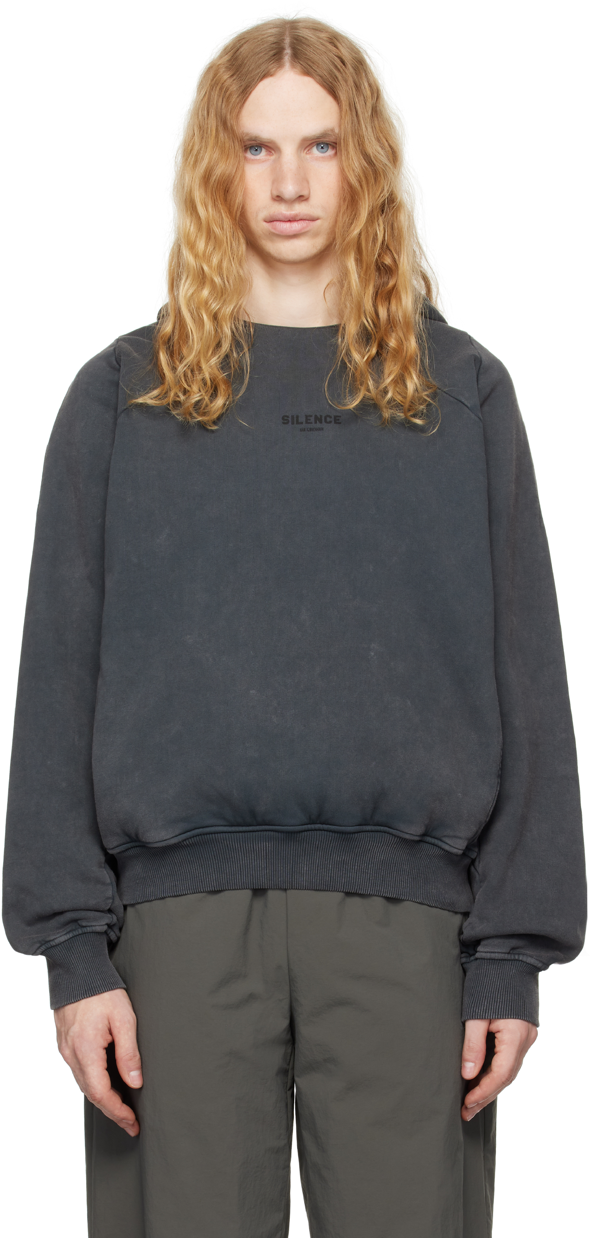 Shop Han Kjobenhavn Gray Raglan Hoodie In Ash Grey