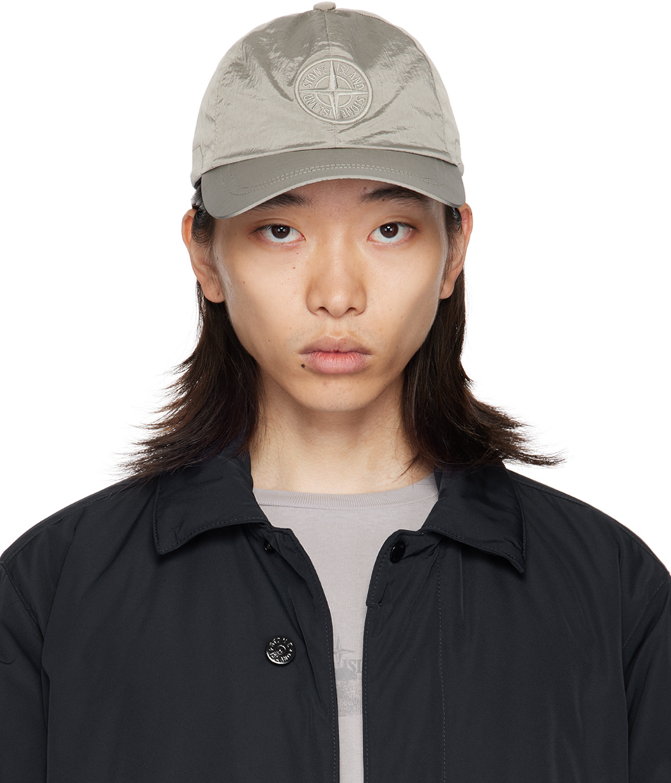 Shop Stone Island Taupe Nylon Metal Cap In V0097 Plaster