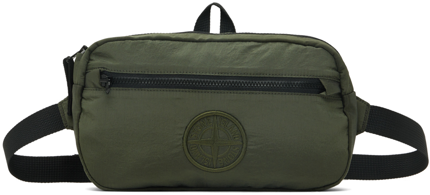 Shop Stone Island グリーン Nylon Metal ポーチ In V0059 Musk