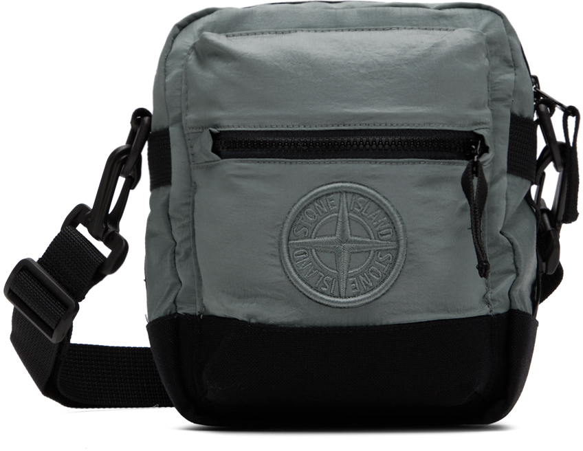 Shop Stone Island Green Contrast Nylon Metal Co Shape Bag In V0066 Grey Green