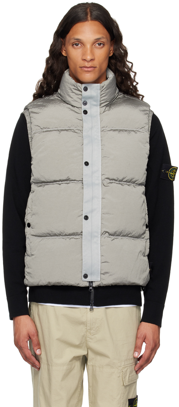 Shop Stone Island Gray Nylon Metal Down Vest In V0160 Grey