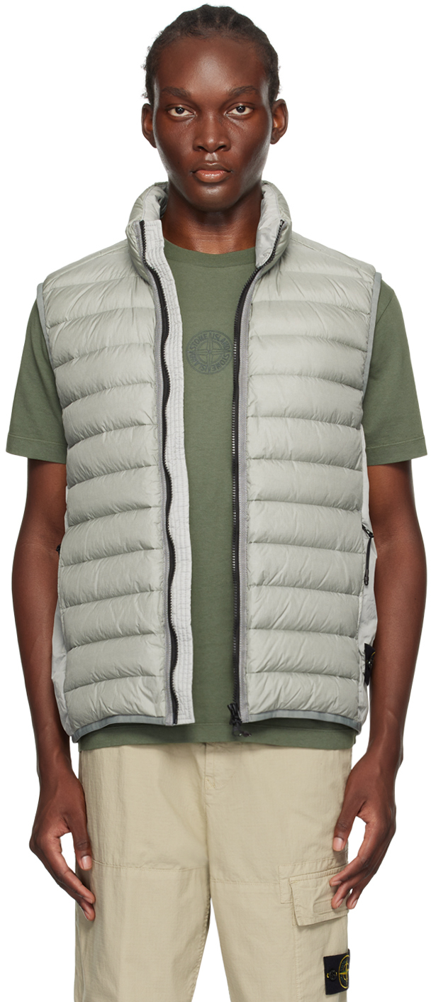 Gray Quilted Down Vest