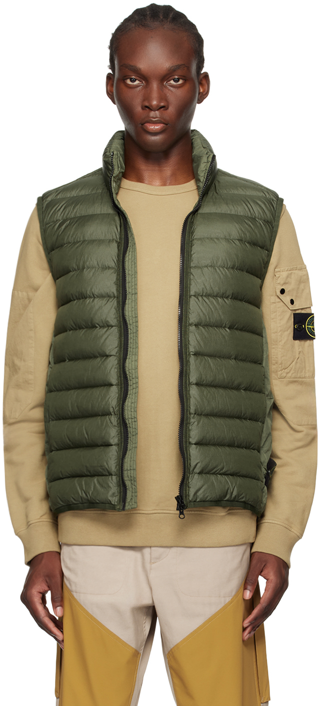 Green Quilted Down Vest