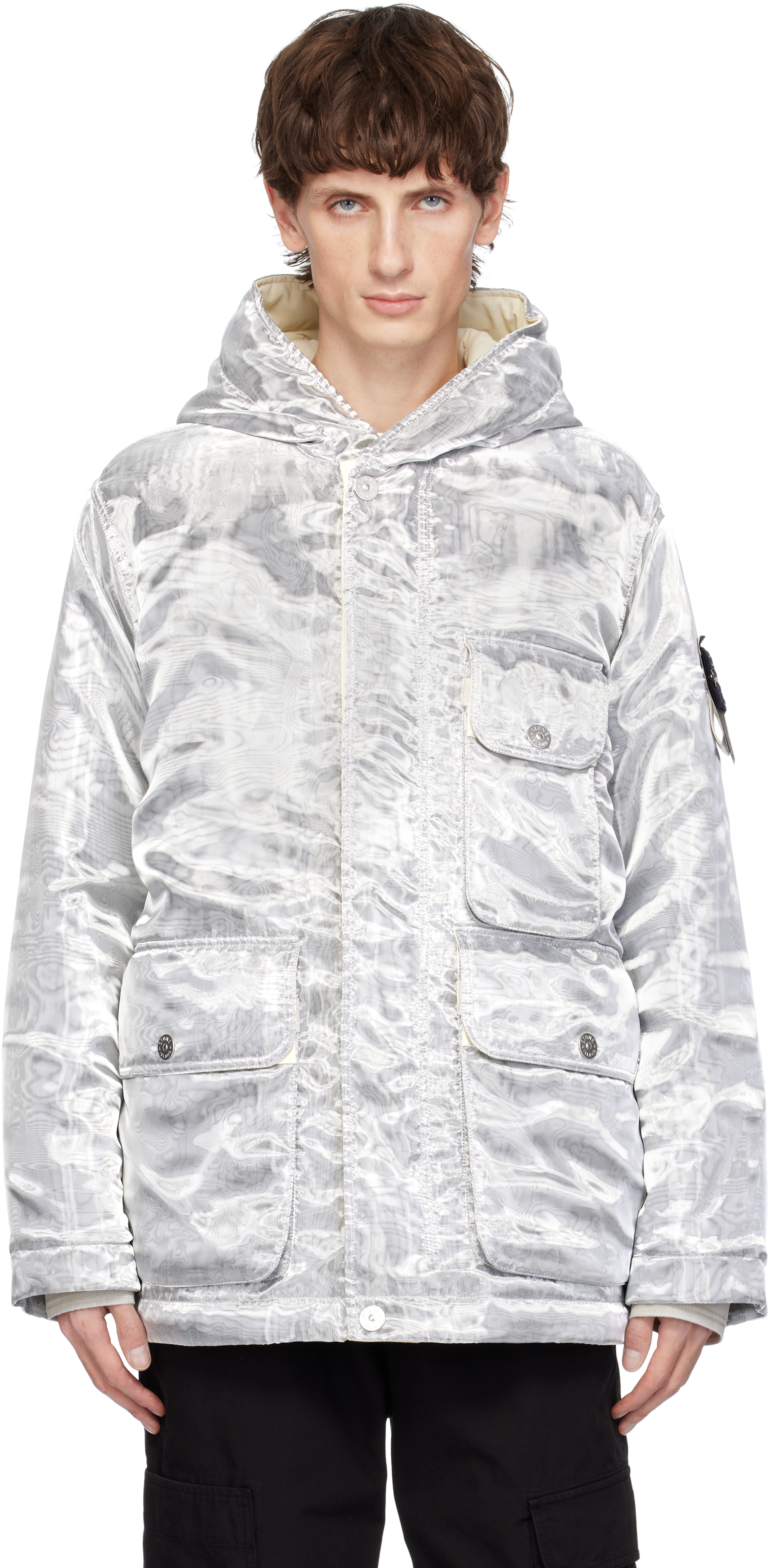 Silver Metalic Real Down Jacket