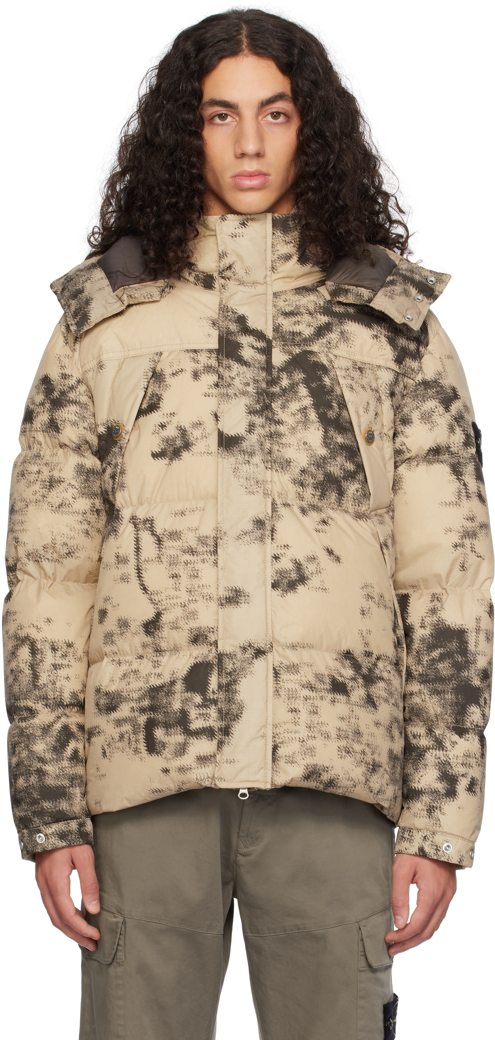 Beige Fire Ice Down Jacket