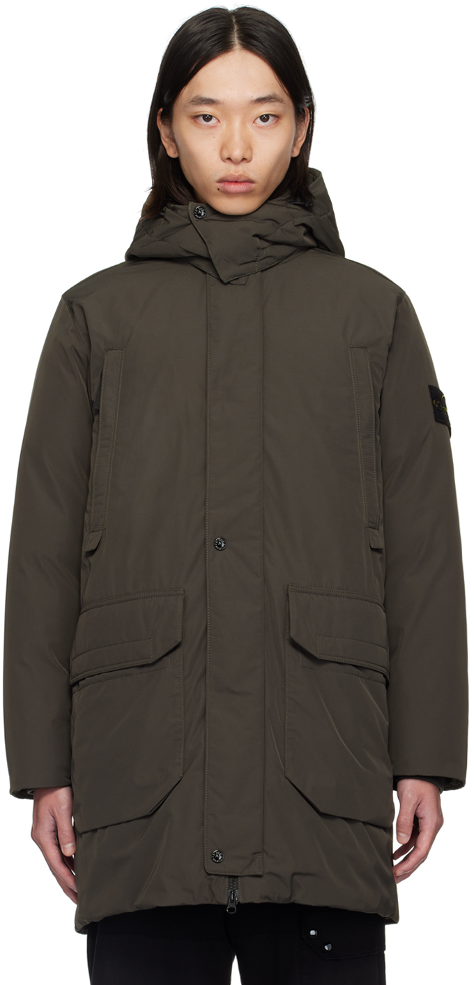 Gray Hooded Down Jacket