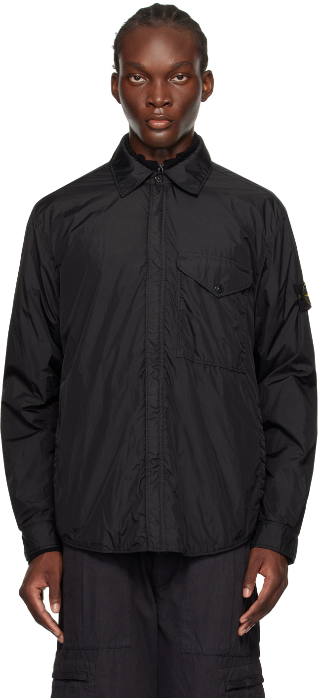 Black Garment-Dyed Insulated Jacket
