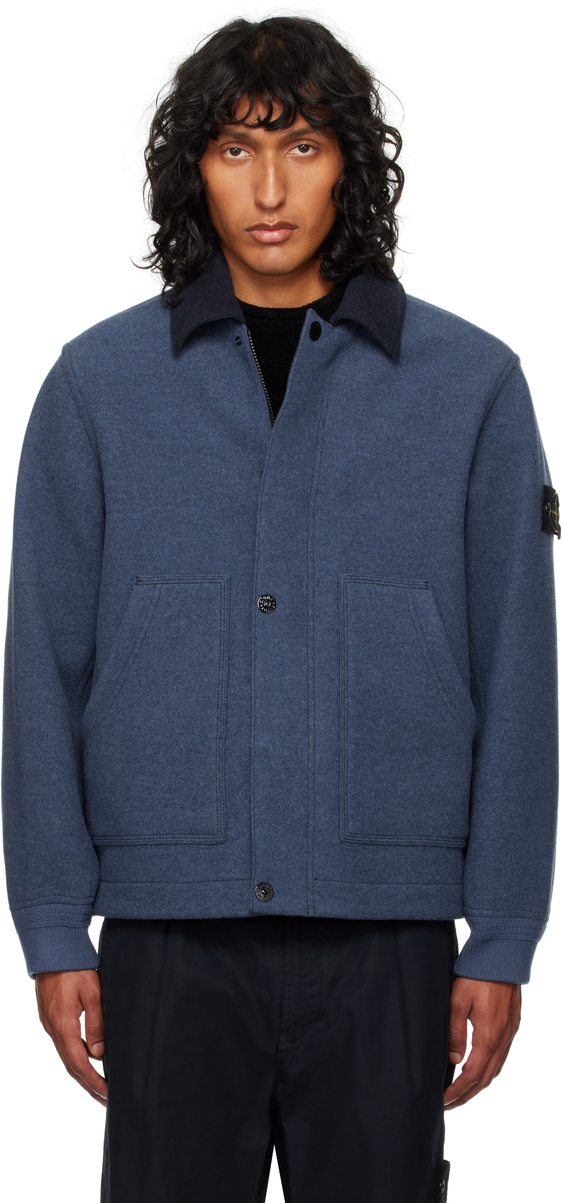 Blue Wool Coach Jacket