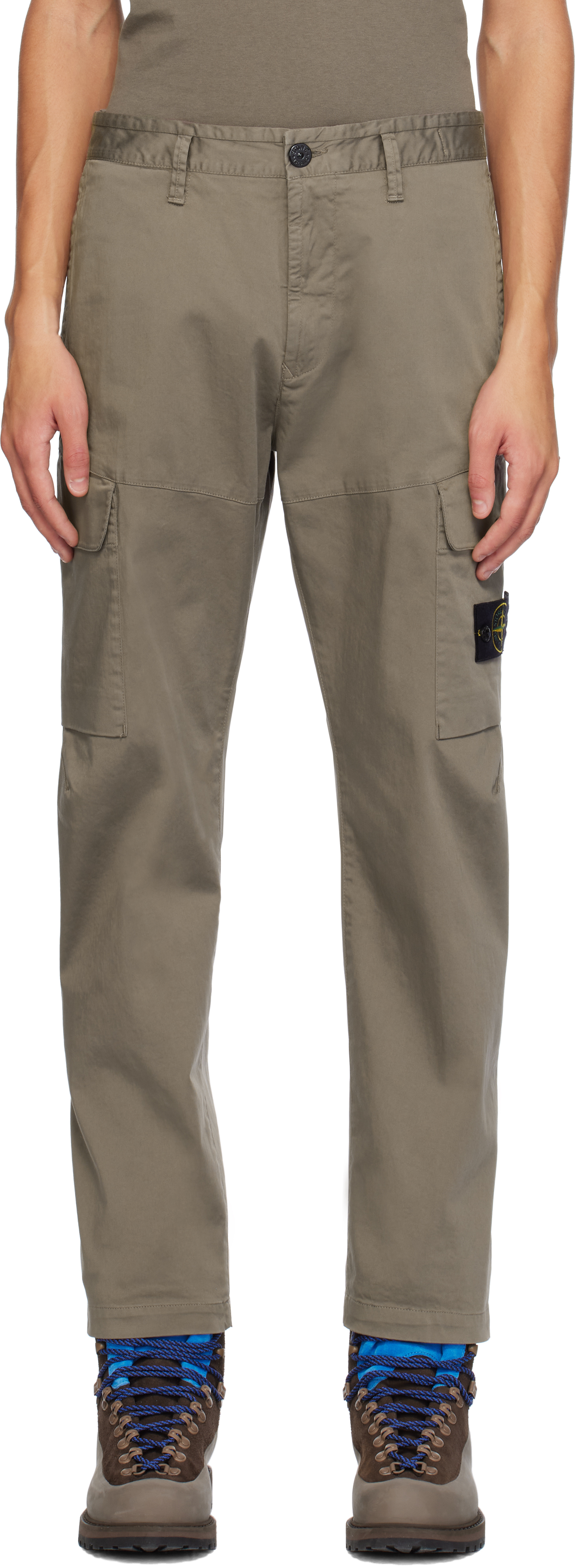 Brown 33908 Organic Cotton Satin Cargo Pants