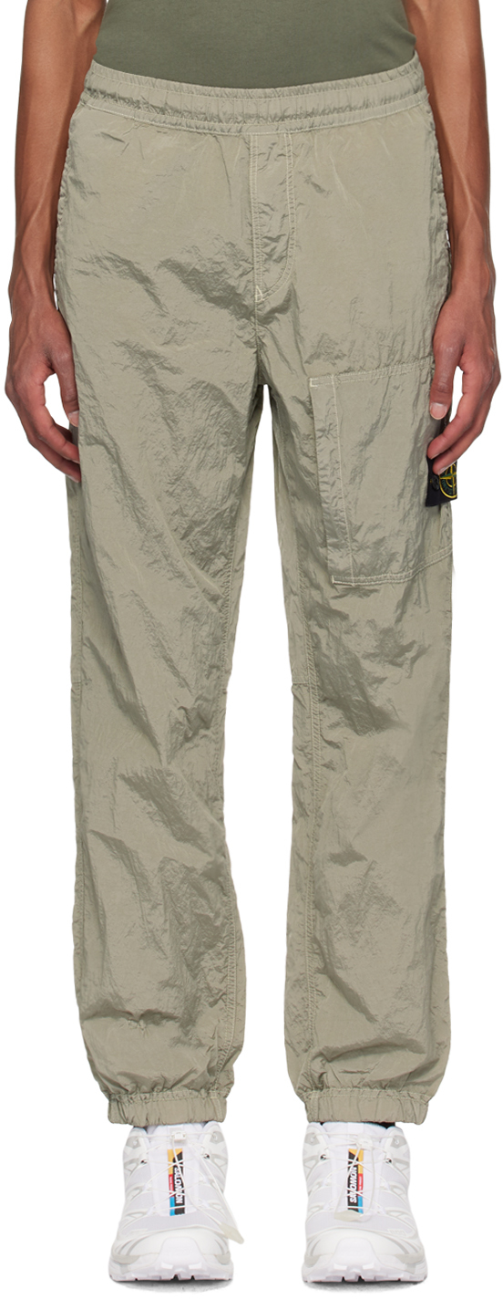 Stone Island Khaki Nylon Metal Sweatpants