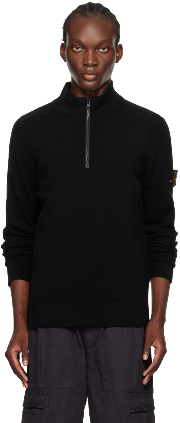 Black Logo Patch Sweater