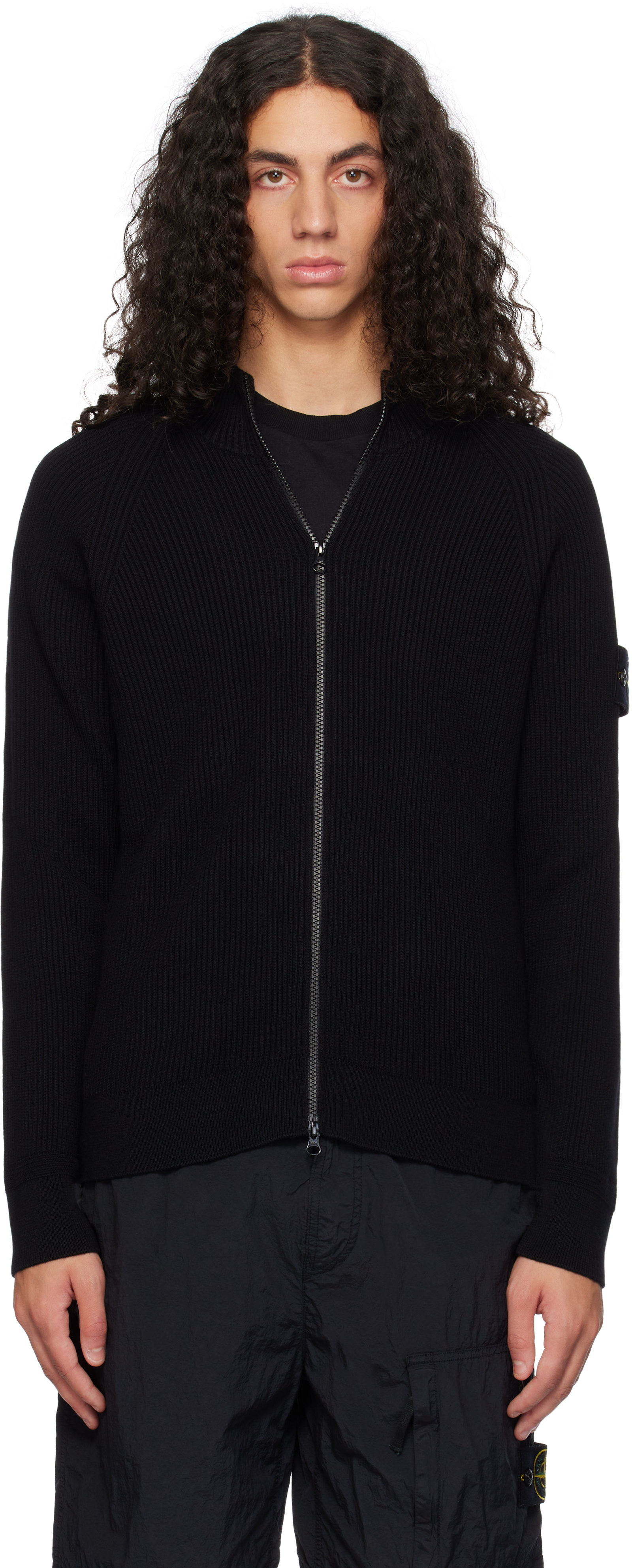 Black 519C2 Full Rib RWS Wool Jacket